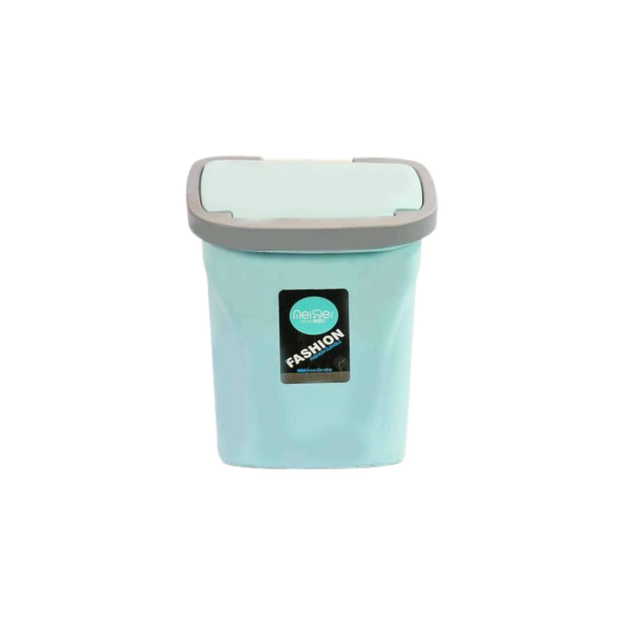 Wastepaper Dustbin Square with Push Flip-Top Lid Turquoise