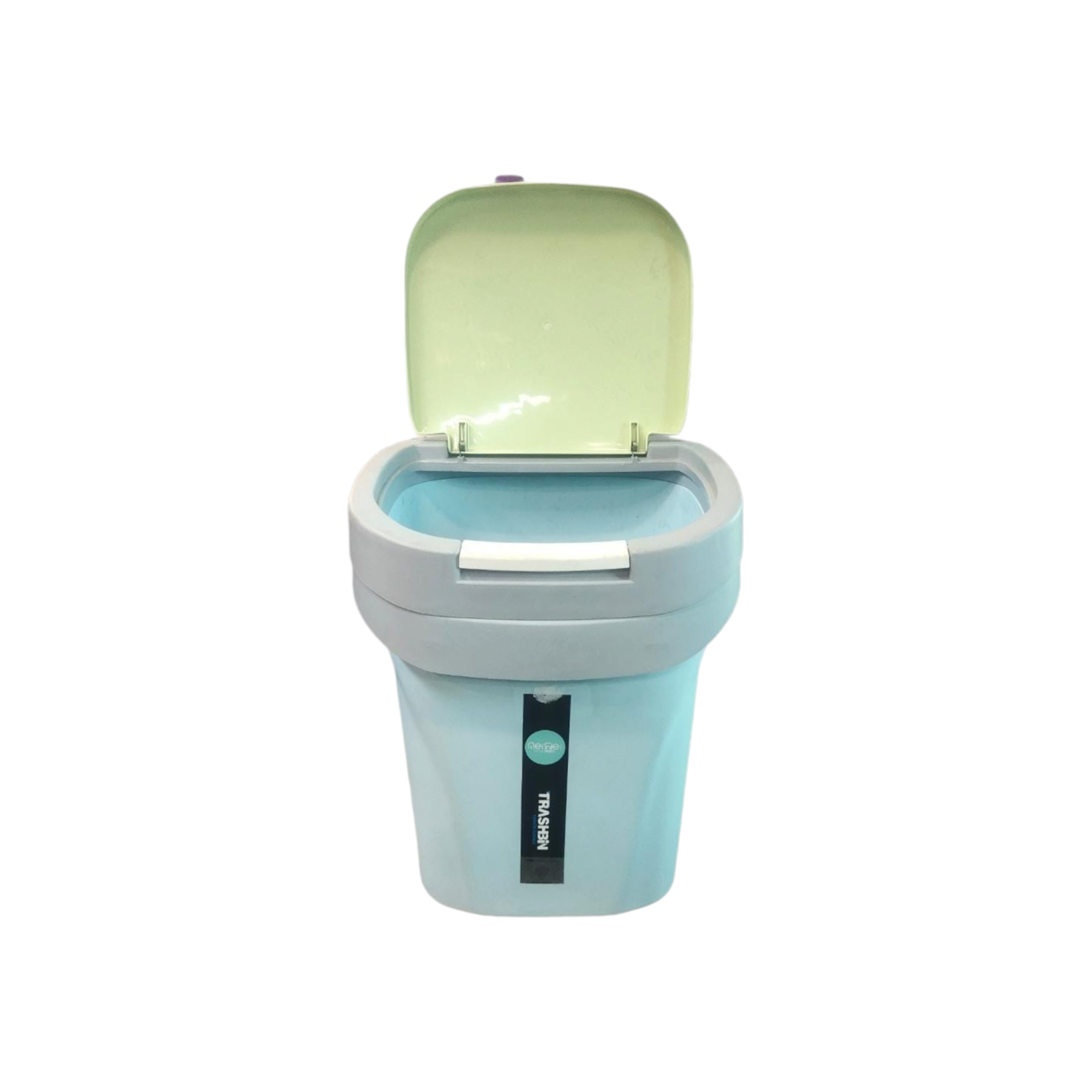 Wastepaper Dustbin Square with Push Flip-Top Lid Turquoise