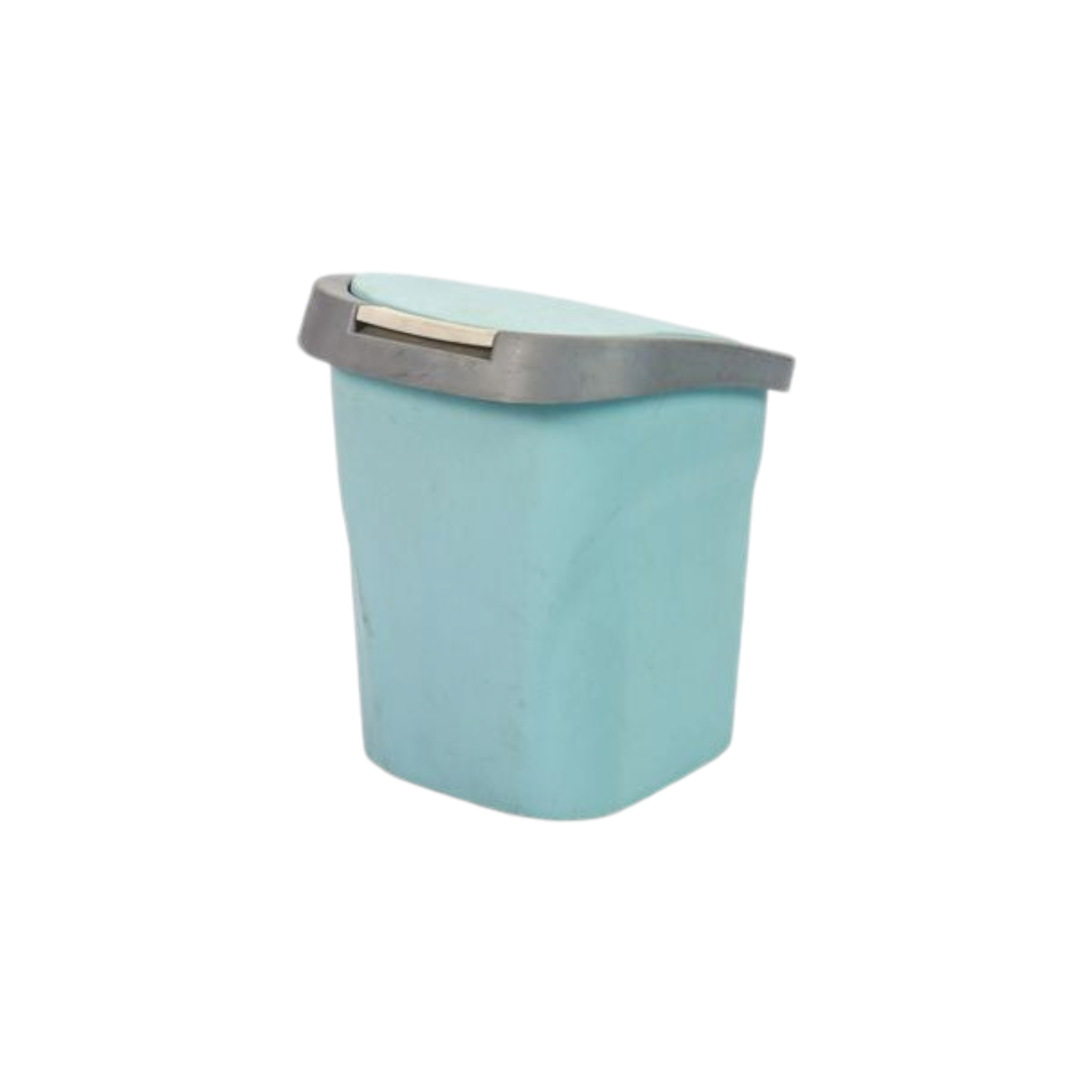 Wastepaper Dustbin Square with Push Flip-Top Lid Turquoise