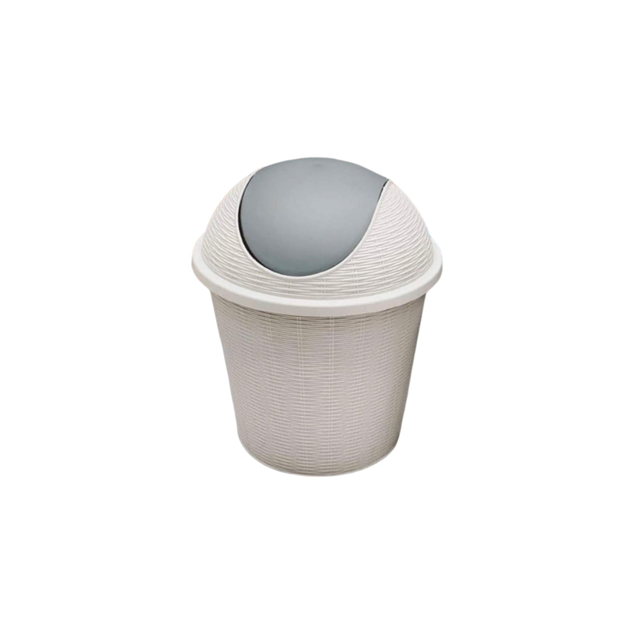 Round Wastepaper Dustbin with Swing Top Lid