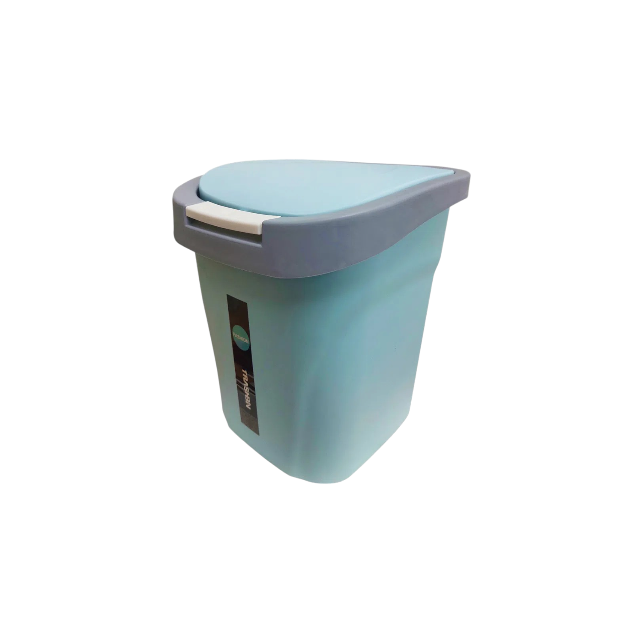 Wastepaper Dustbin Square with Push Flip-Top Lid Turquoise