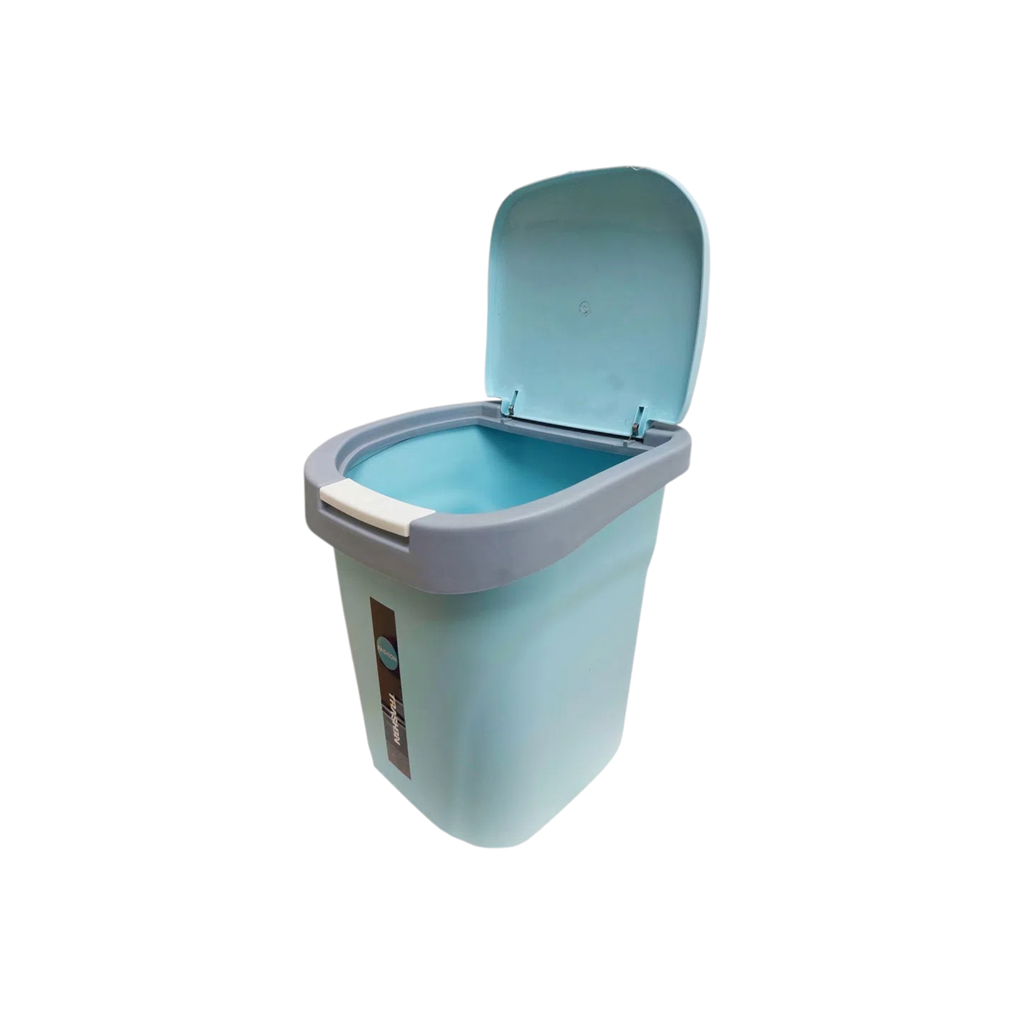 Wastepaper Dustbin Square with Push Flip-Top Lid Turquoise