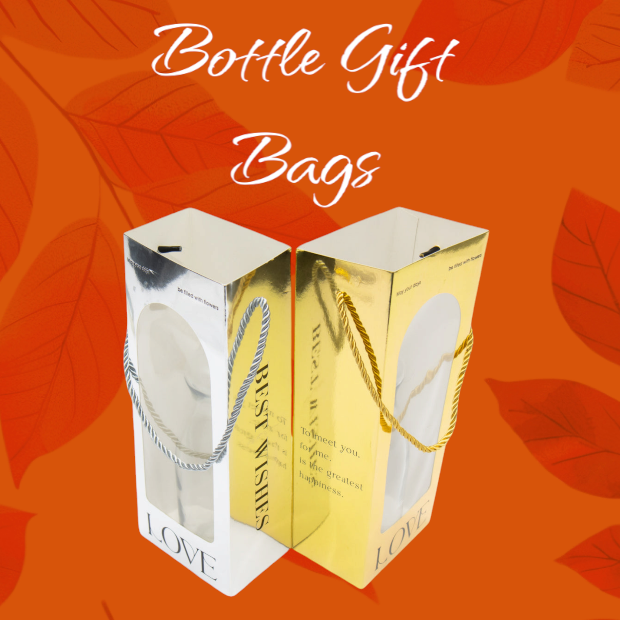 Gift Bottle Bag with Window 12x8x30cm