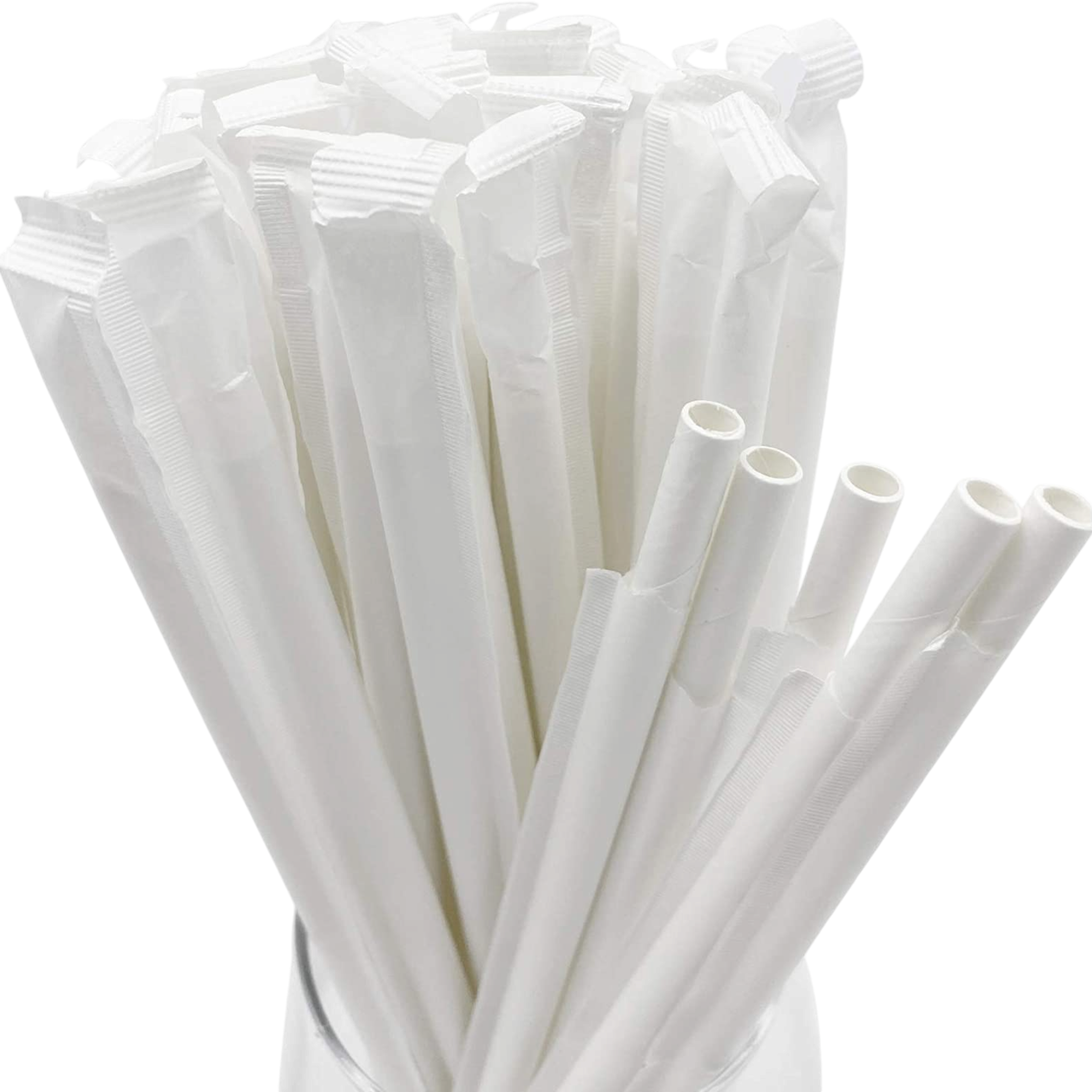 Paper Straws 6mm Wrapped  50pack