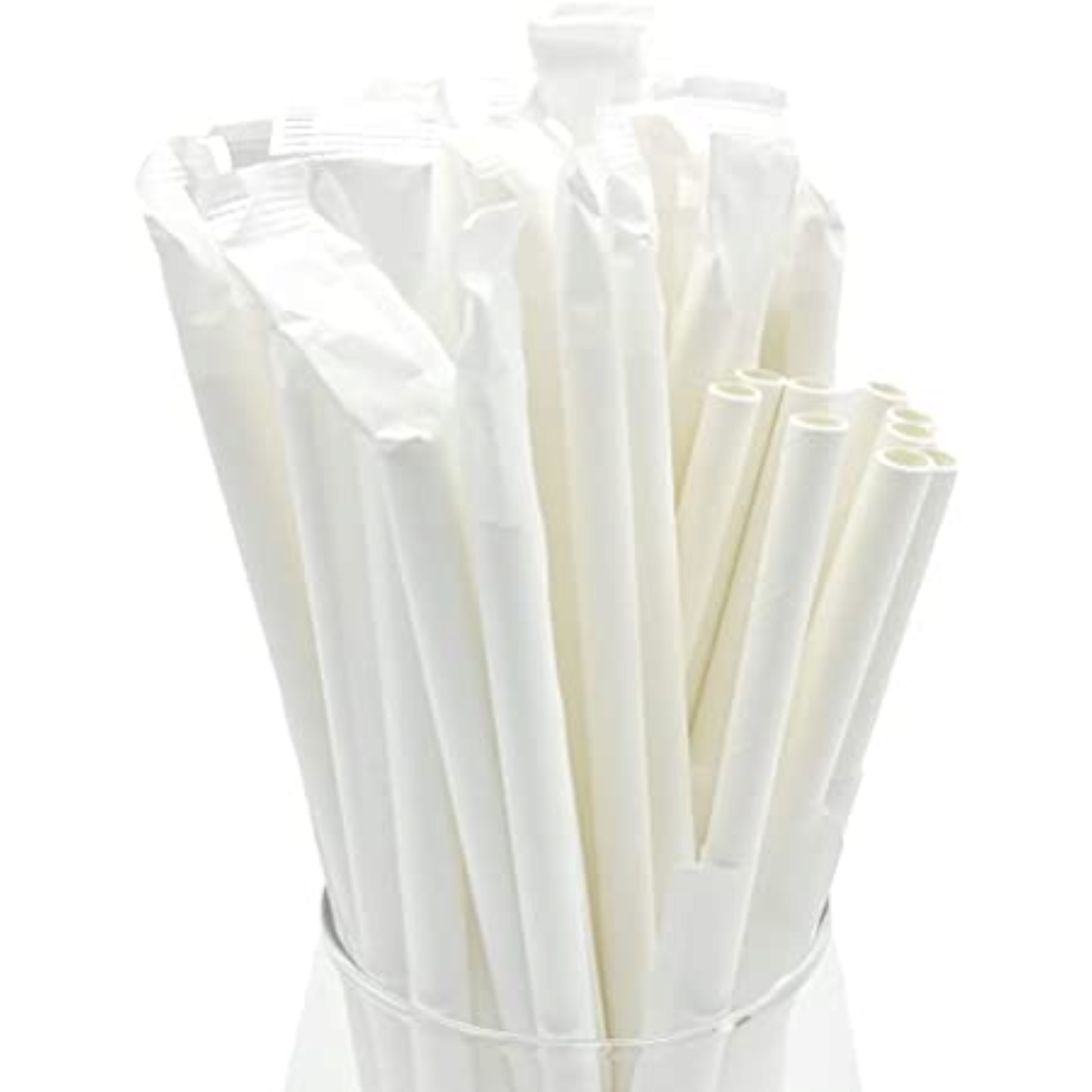 Paper Straws 6mm Wrapped  50pack