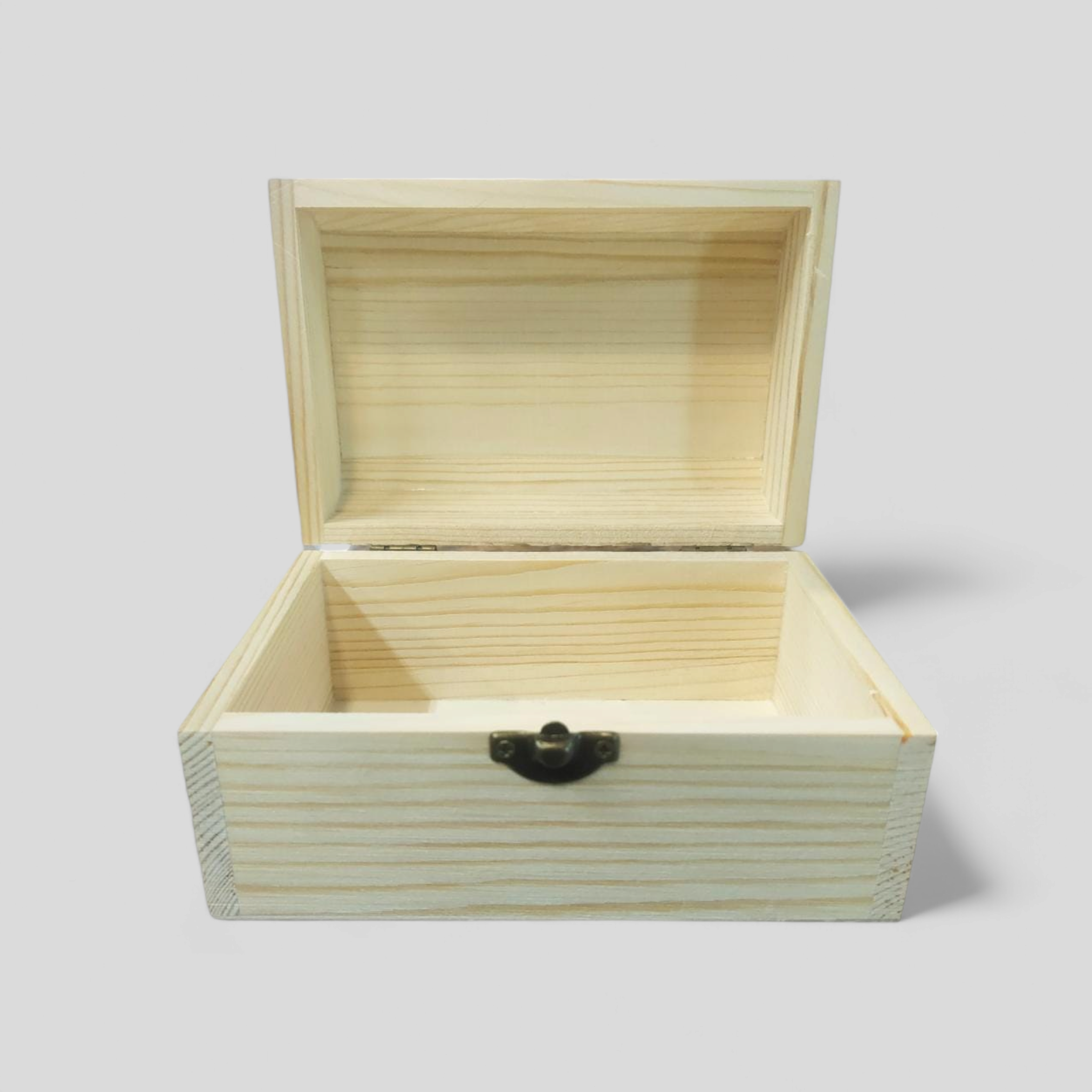 Wooden Gift Box Rectangle with Clip Lid 15x9.5x8cm