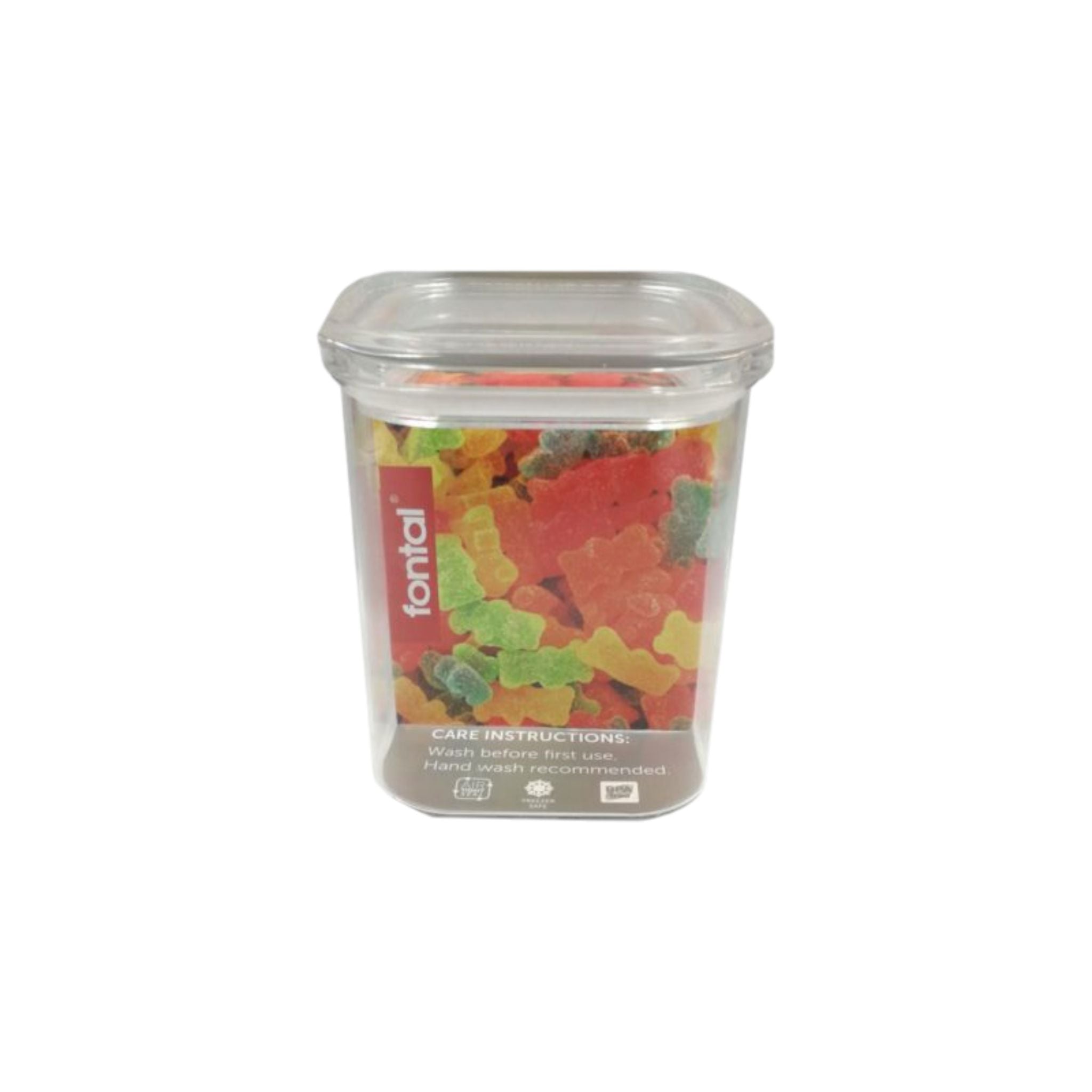 Fontal Acrylic Storage Canister Clear Lid Square 1.1L 11593