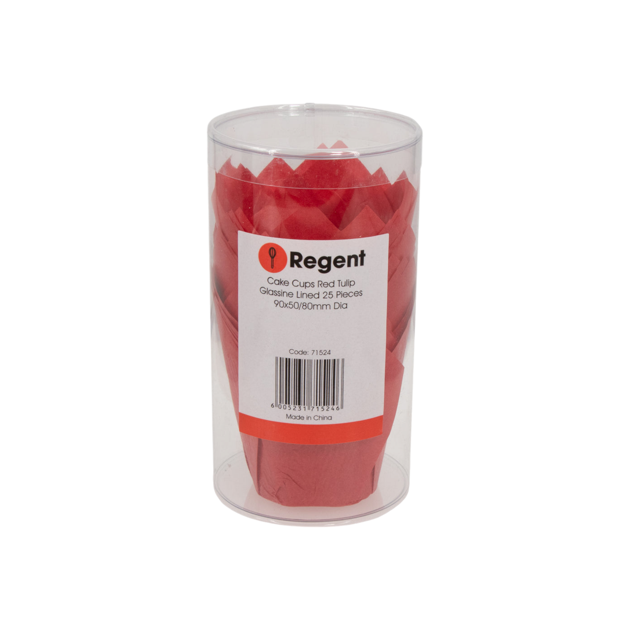 Regent Tulip Cupcake Paper Liners Red PET Lined 25pack 71524