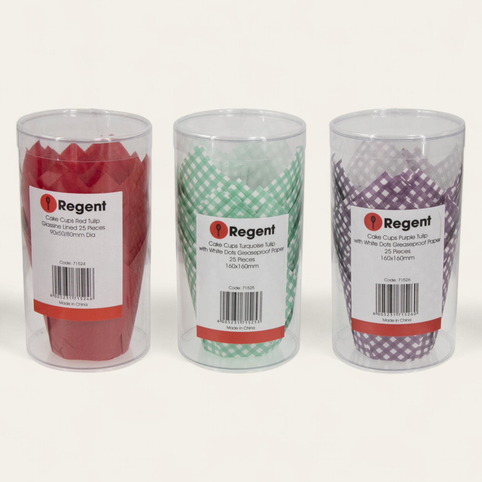 Regent Tulip Cupcake Paper Liners Red PET Lined 25pack 71524