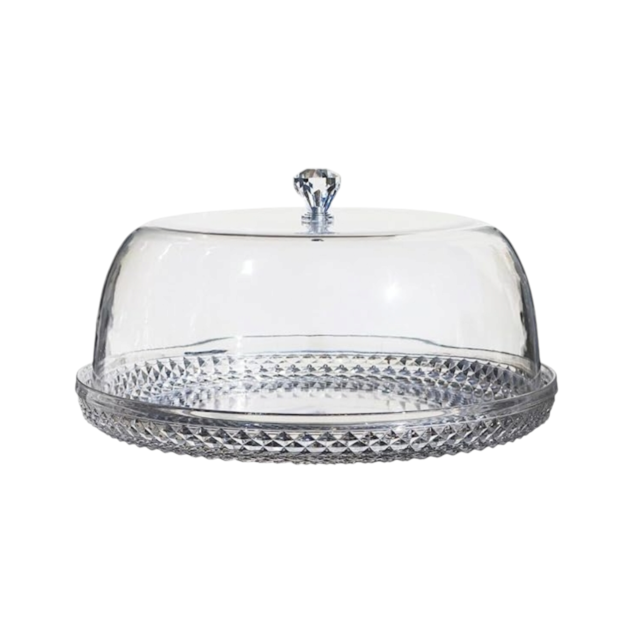 EH Acrylic Patisserie Cake Server Plate with Dome 33x15cm