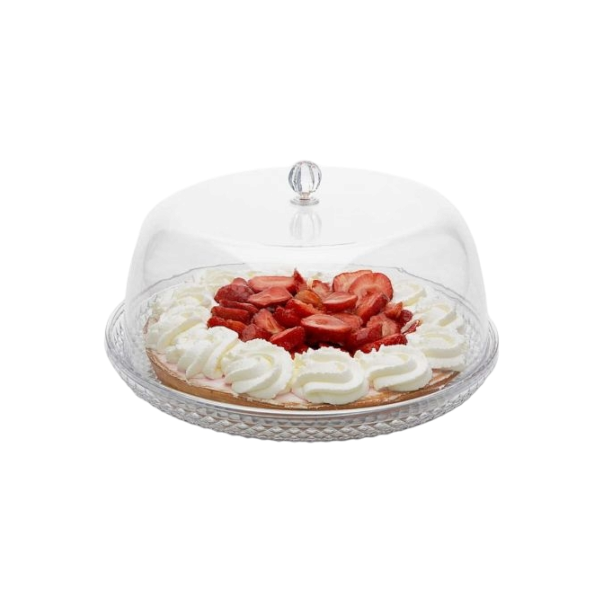 EH Acrylic Patisserie Cake Server Plate with Dome 33x15cm