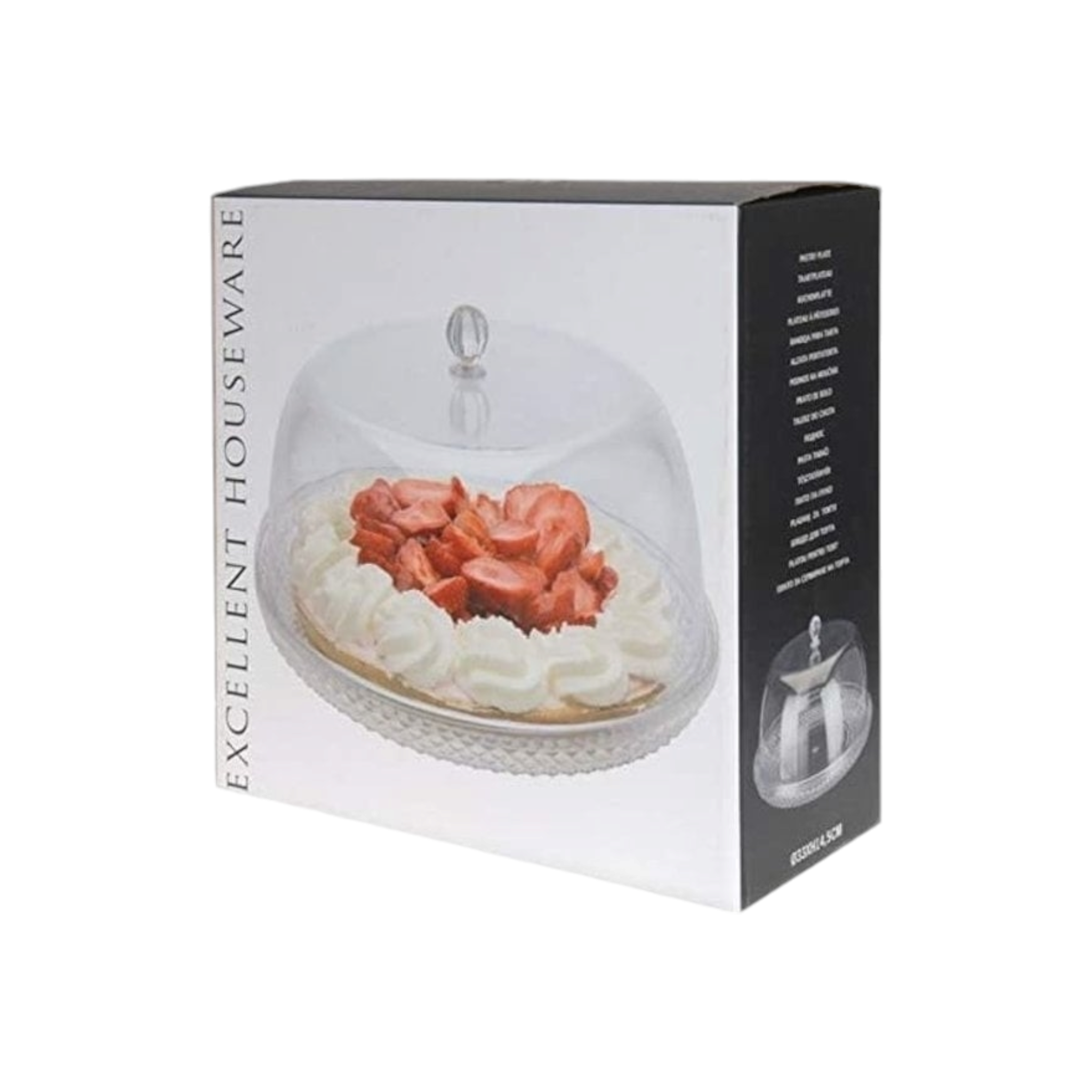 EH Acrylic Patisserie Cake Server Plate with Dome 33x15cm