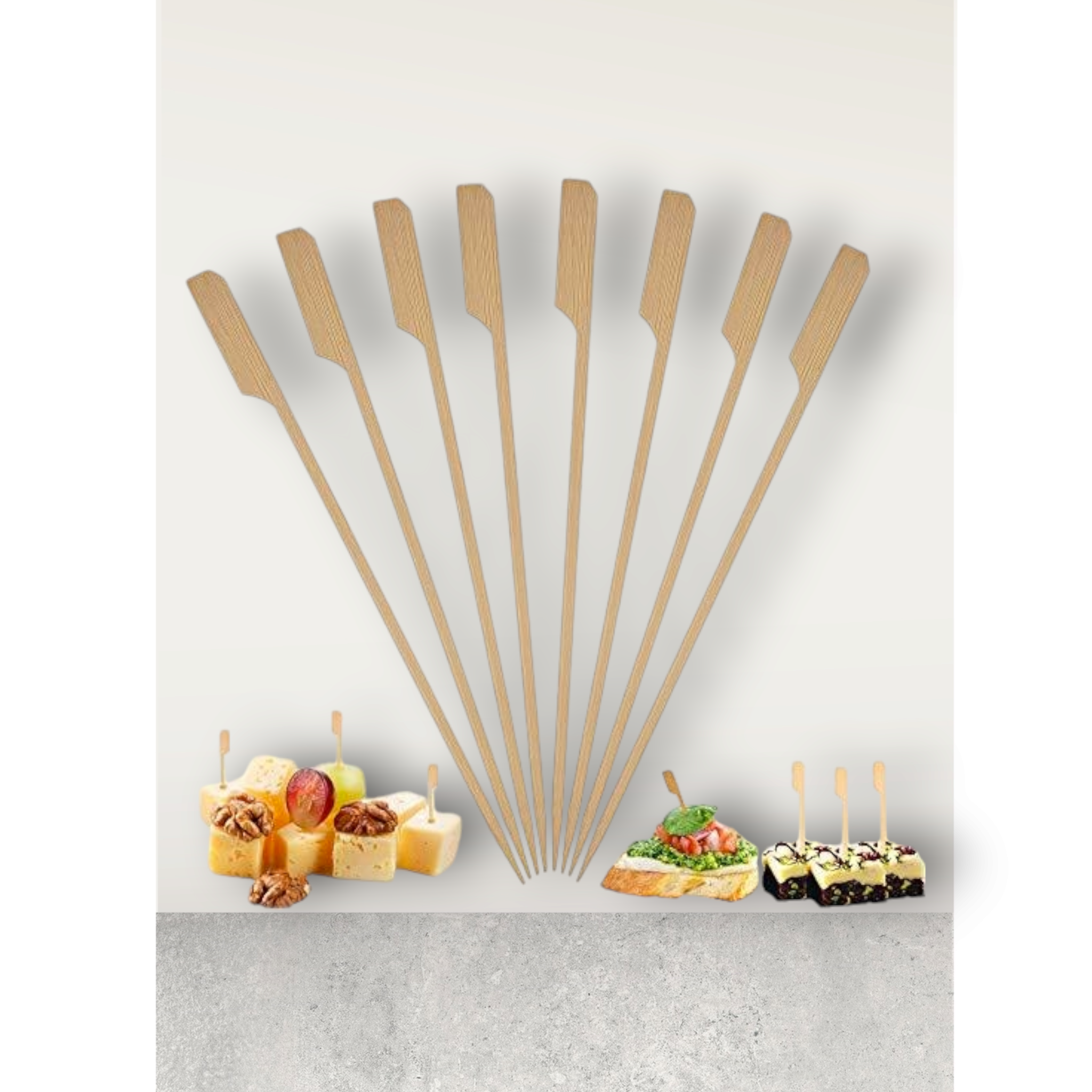 Wooden Bamboo Cocktail Skewers 9cm 50pack