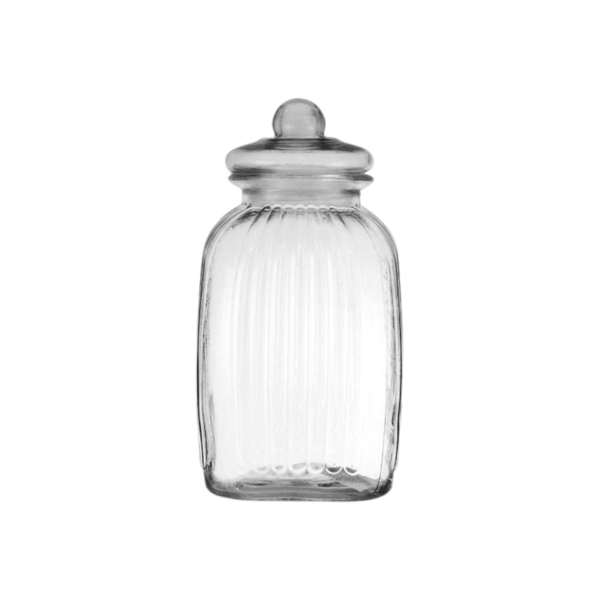 Regent Glass 4.8L Canister Square Ribbed with Lid 325x160x160mm 10165