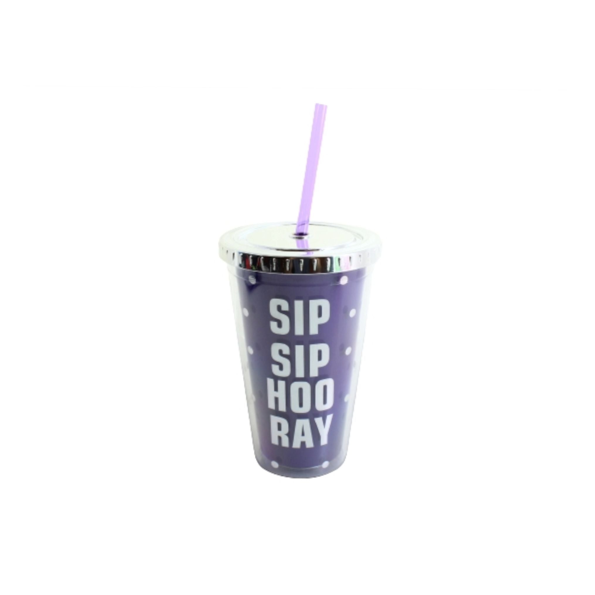 Acrylic Smoothie Tumbler 450ml with Straw Strawberry