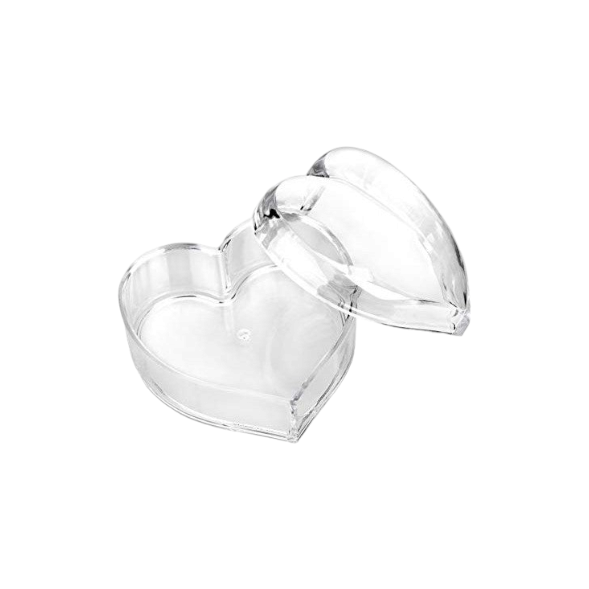 Gift Box Plastic Acrylic Box Heart Shape with Lid 8x4cm