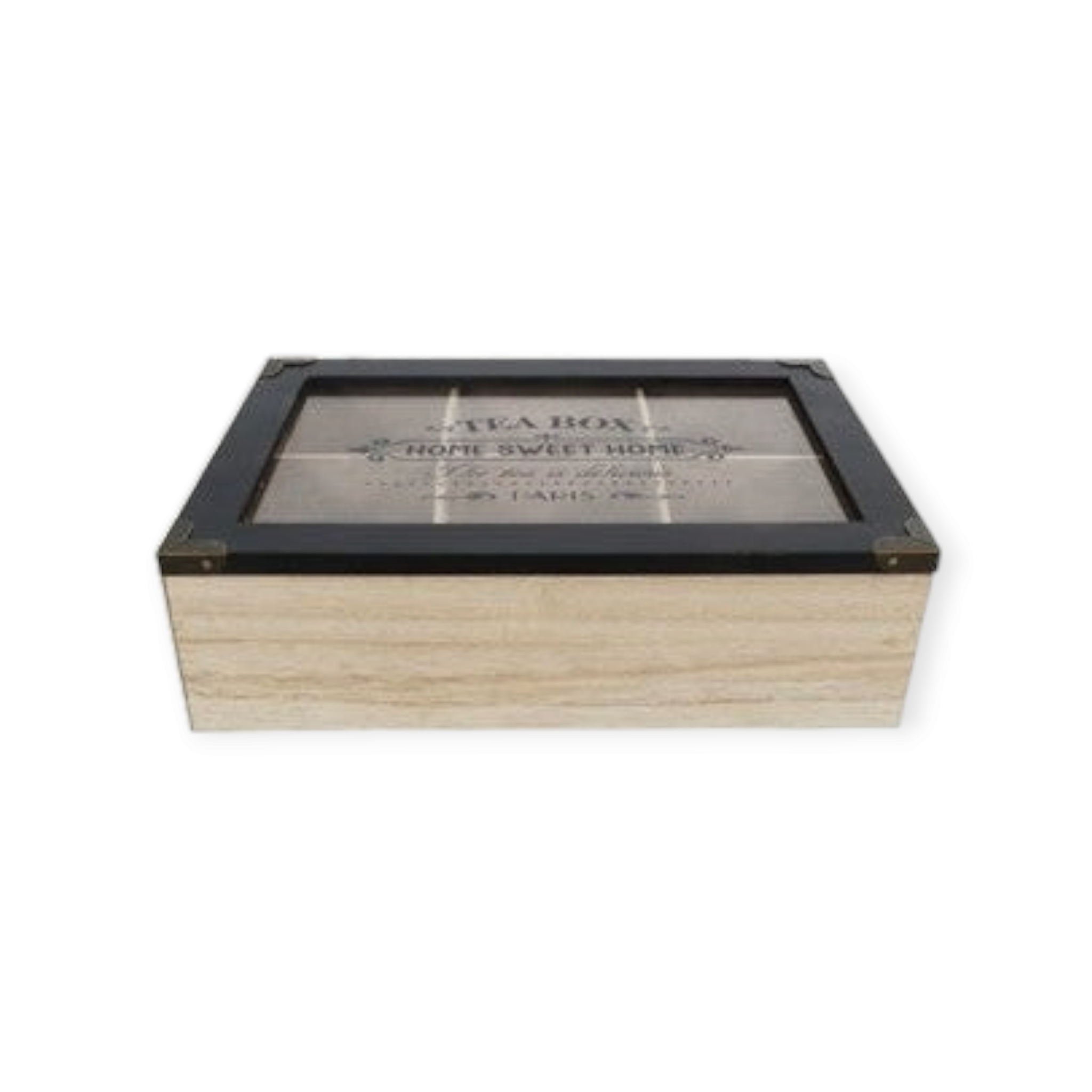 Wooden Tea Box Mutli Purpose 24x16.5x7cm 22587