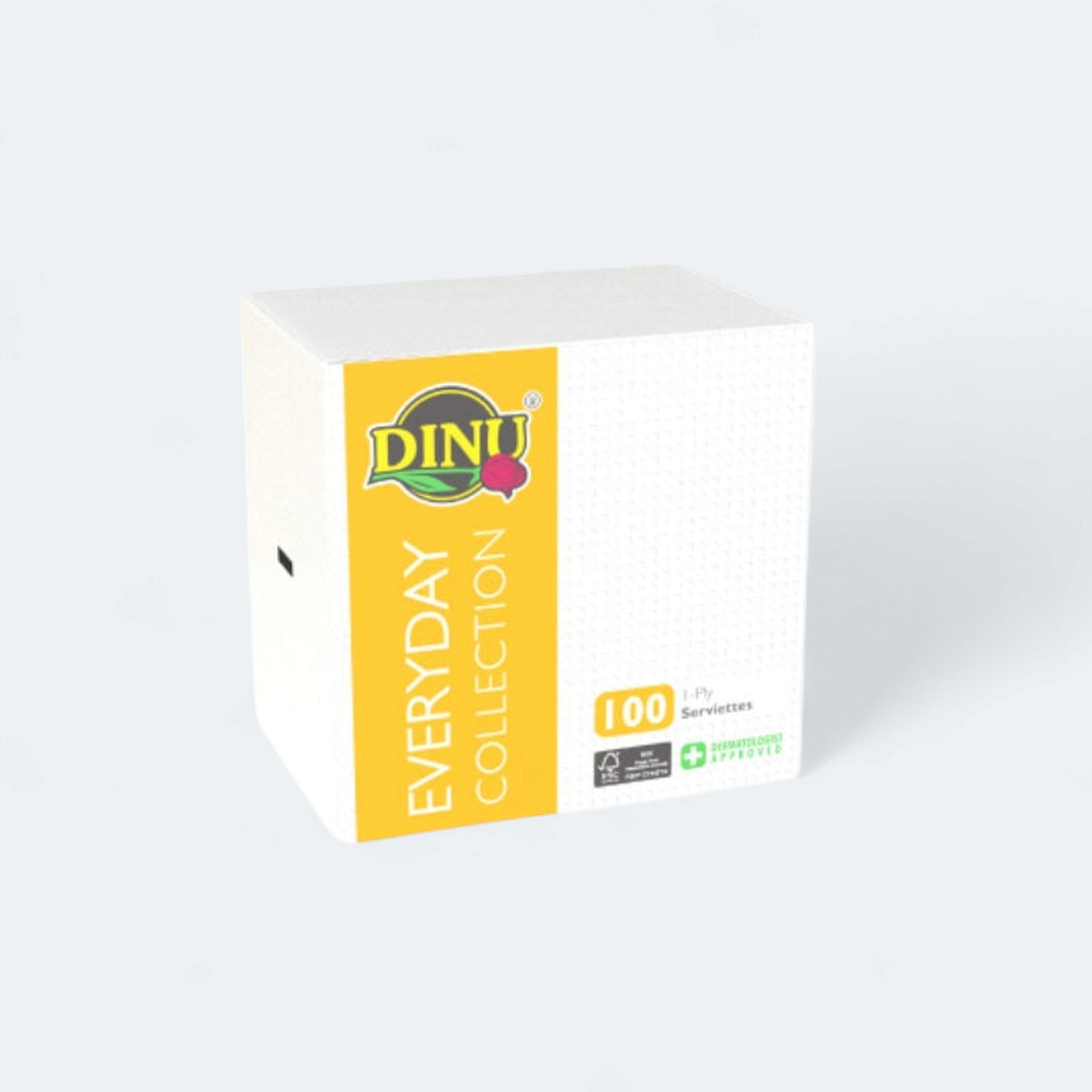 Dinu Serviettes Jumbo White 1ply 100s - Everyday Serviettes