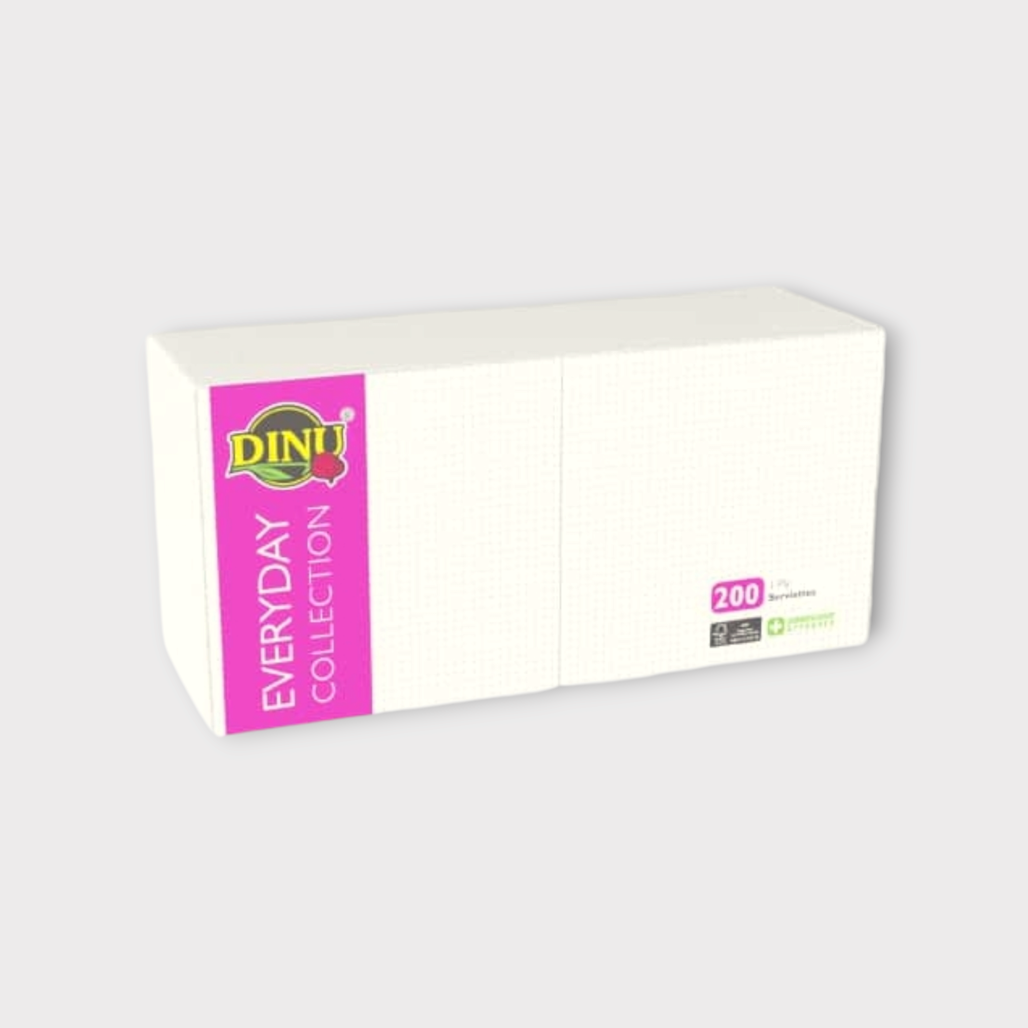 Dinu Serviettes Jumbo White 1ply 200pack - Everyday Serviettes