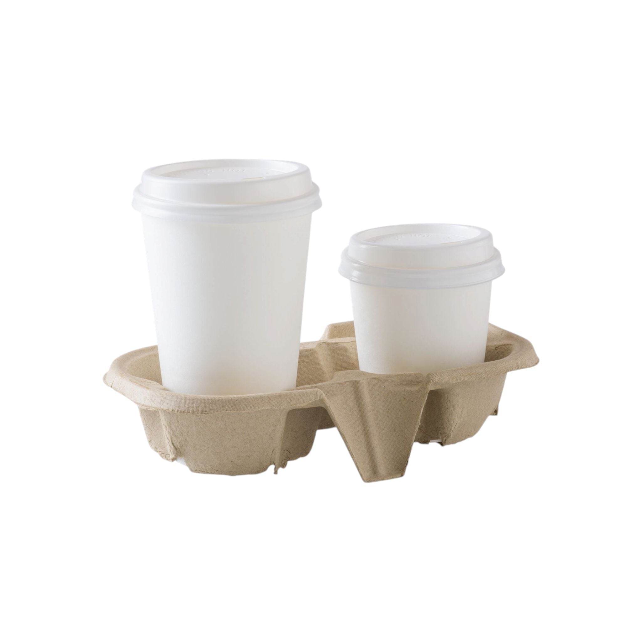 Take Away 2-Cup Holder Disposable Coffee Eco Friendly Compostable Pulp Tray 10pack