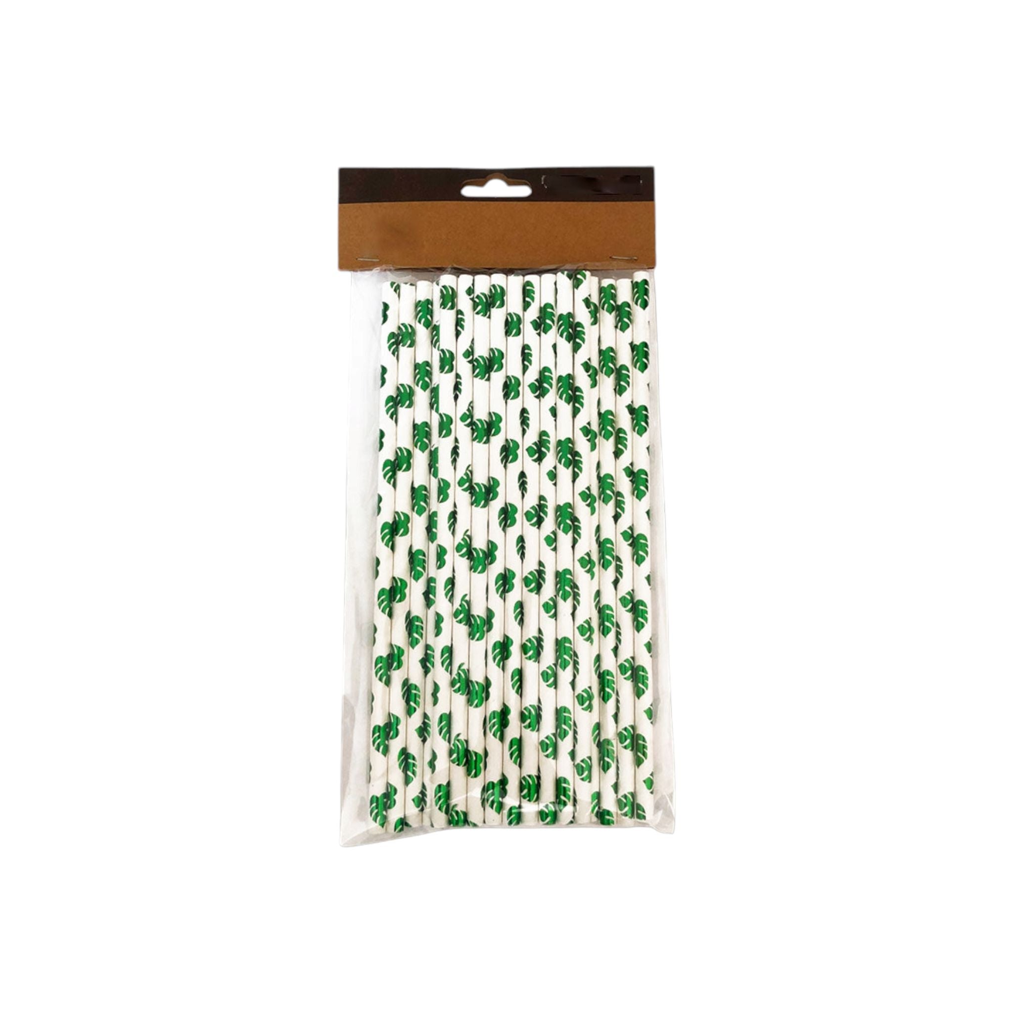 Disposable Paper Straws 6mm Tropical Palm Luau 25pack