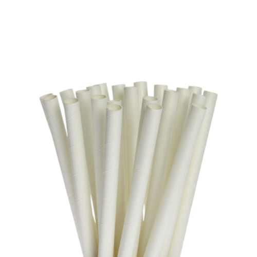 Disposable Paper Straws 8mm White 1000pack