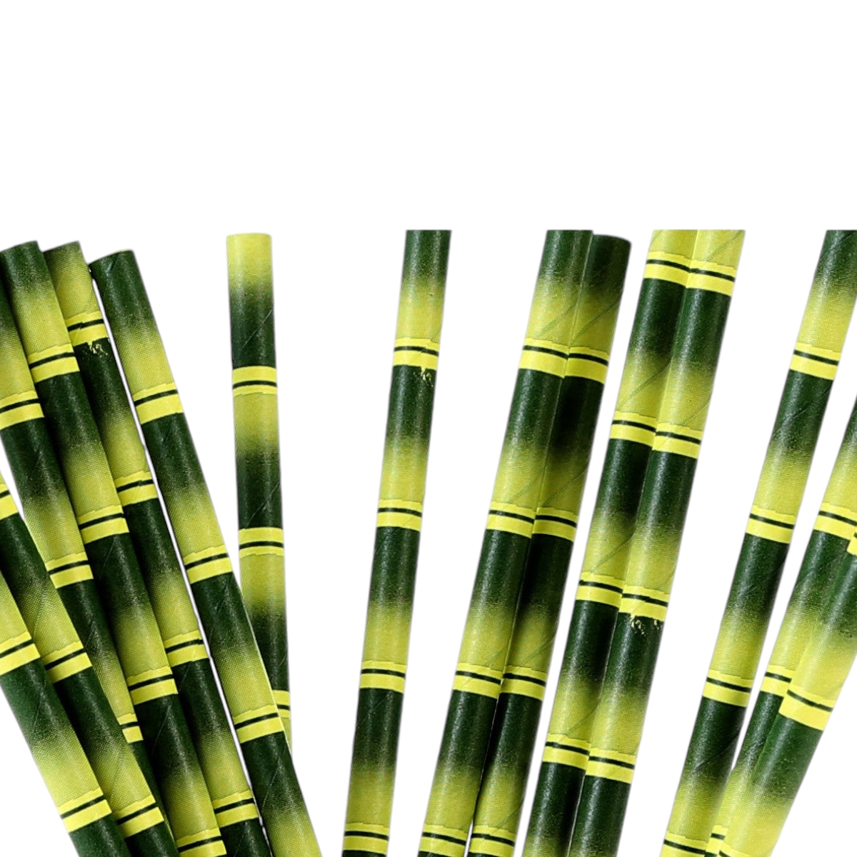 Disposable Paper Straws 6mm Bamboo Design 25pc