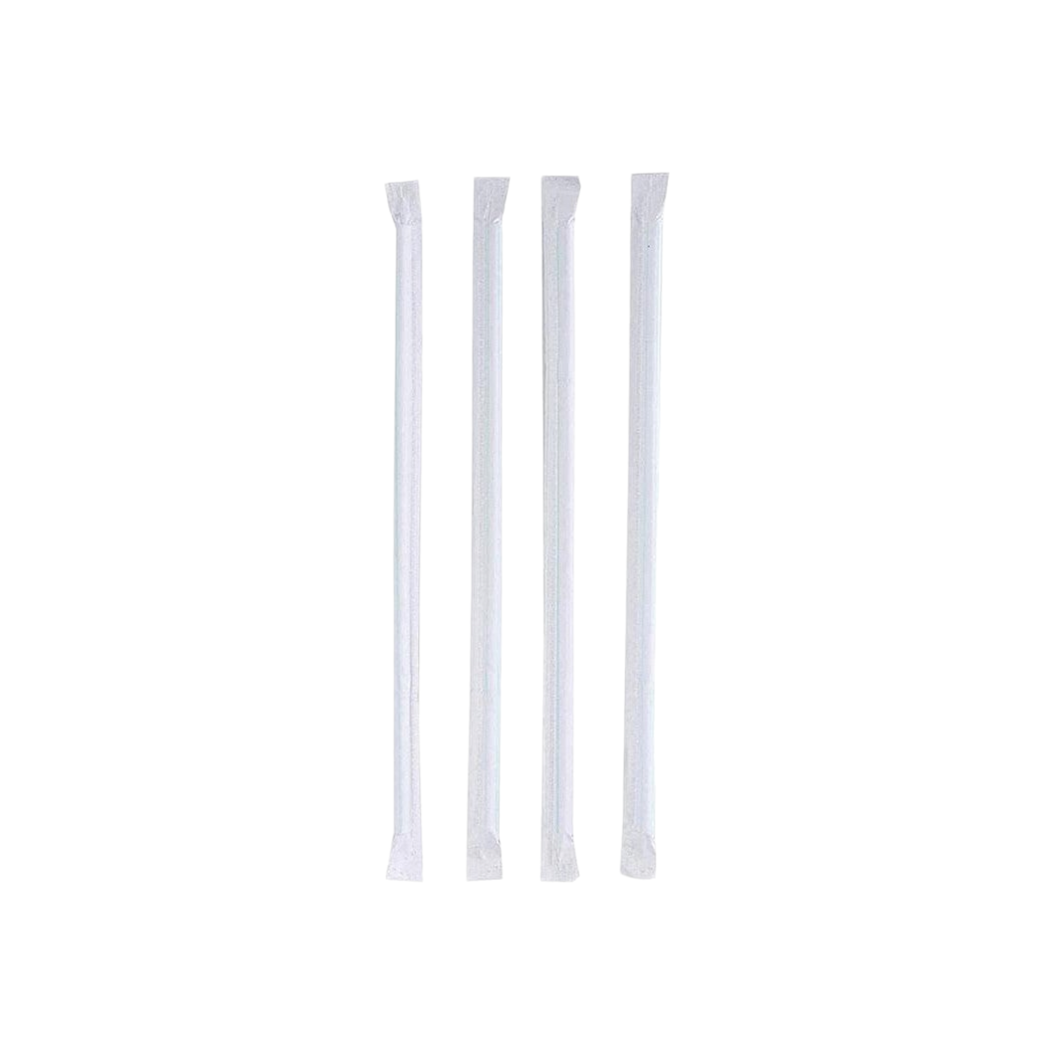 Disposable Plastic Milkshake Straws 6mm Double Thick Wrapped 200pack