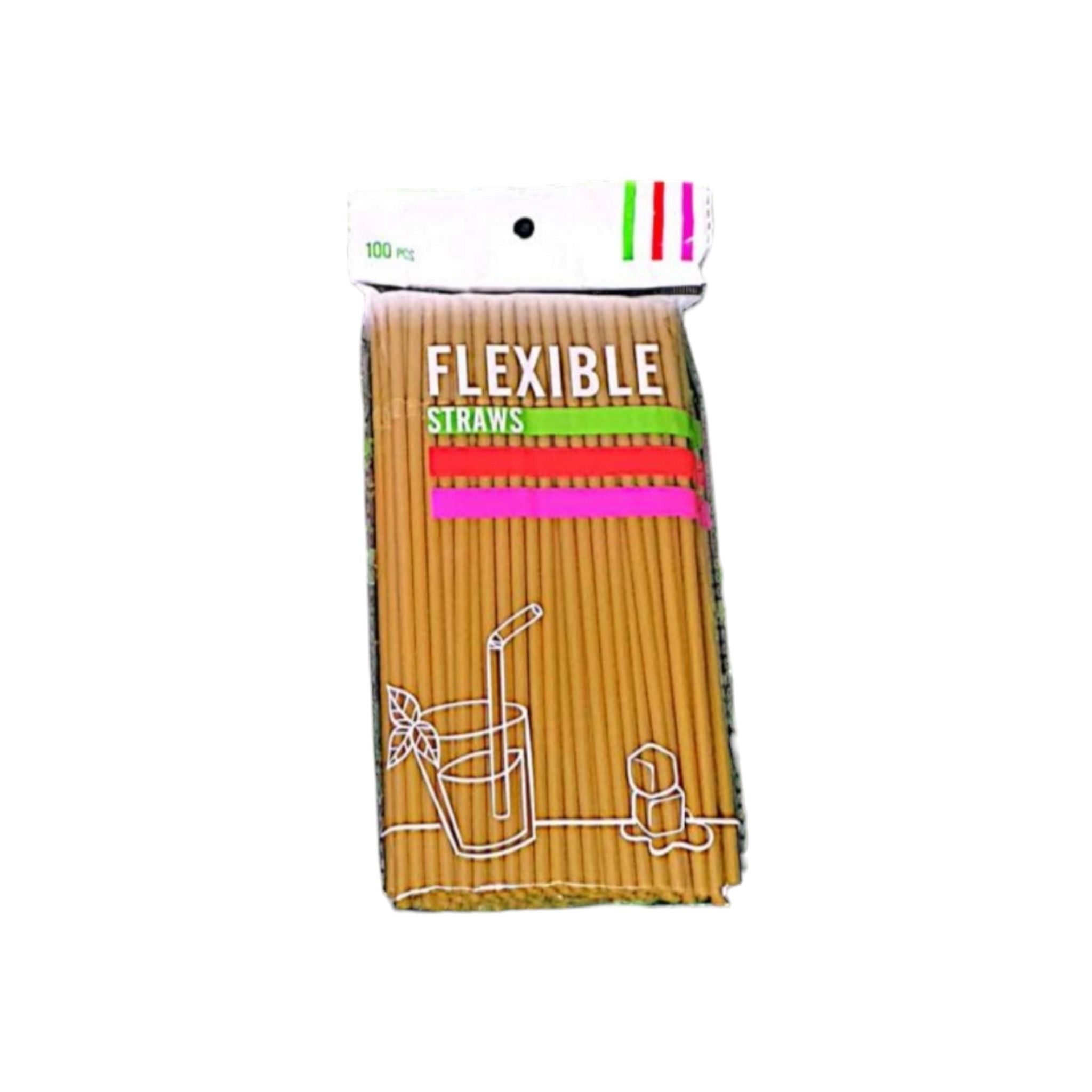 Disposable Flexible Color Straws 100pack