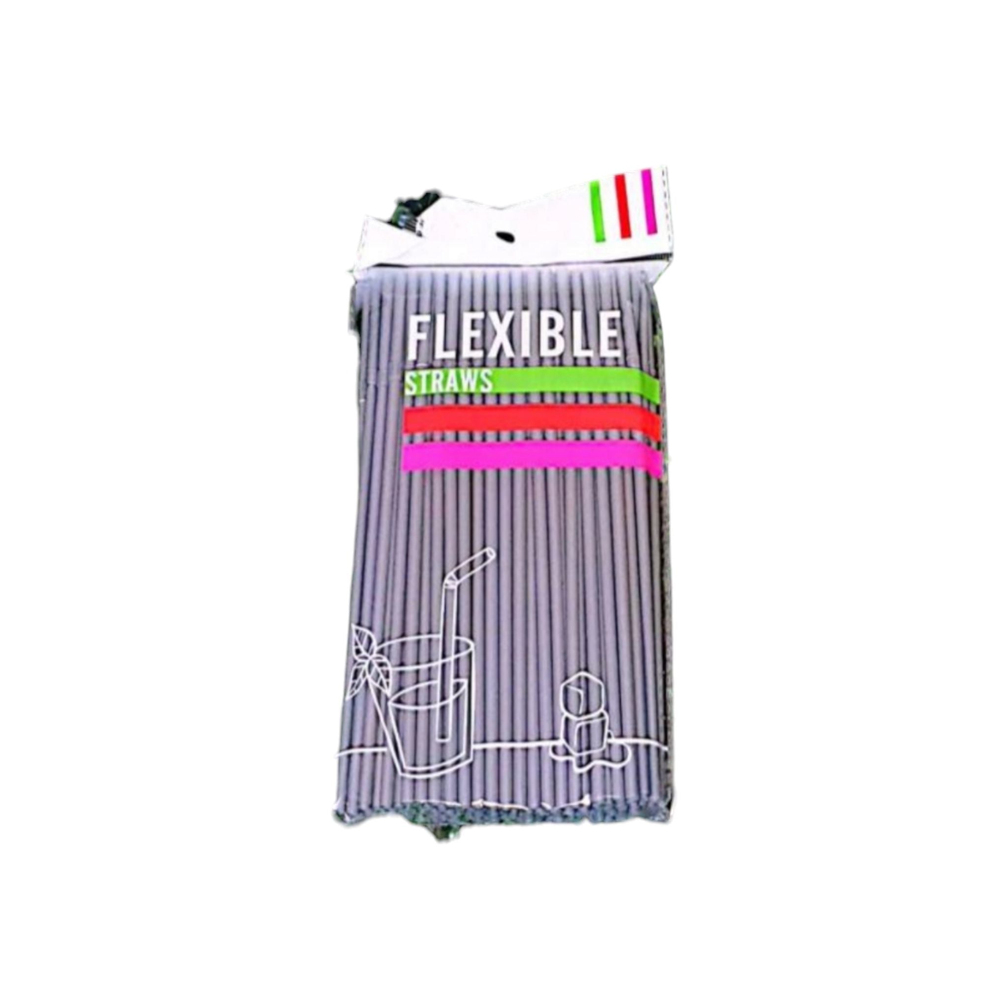 Disposable Flexible Color Straws 100pack