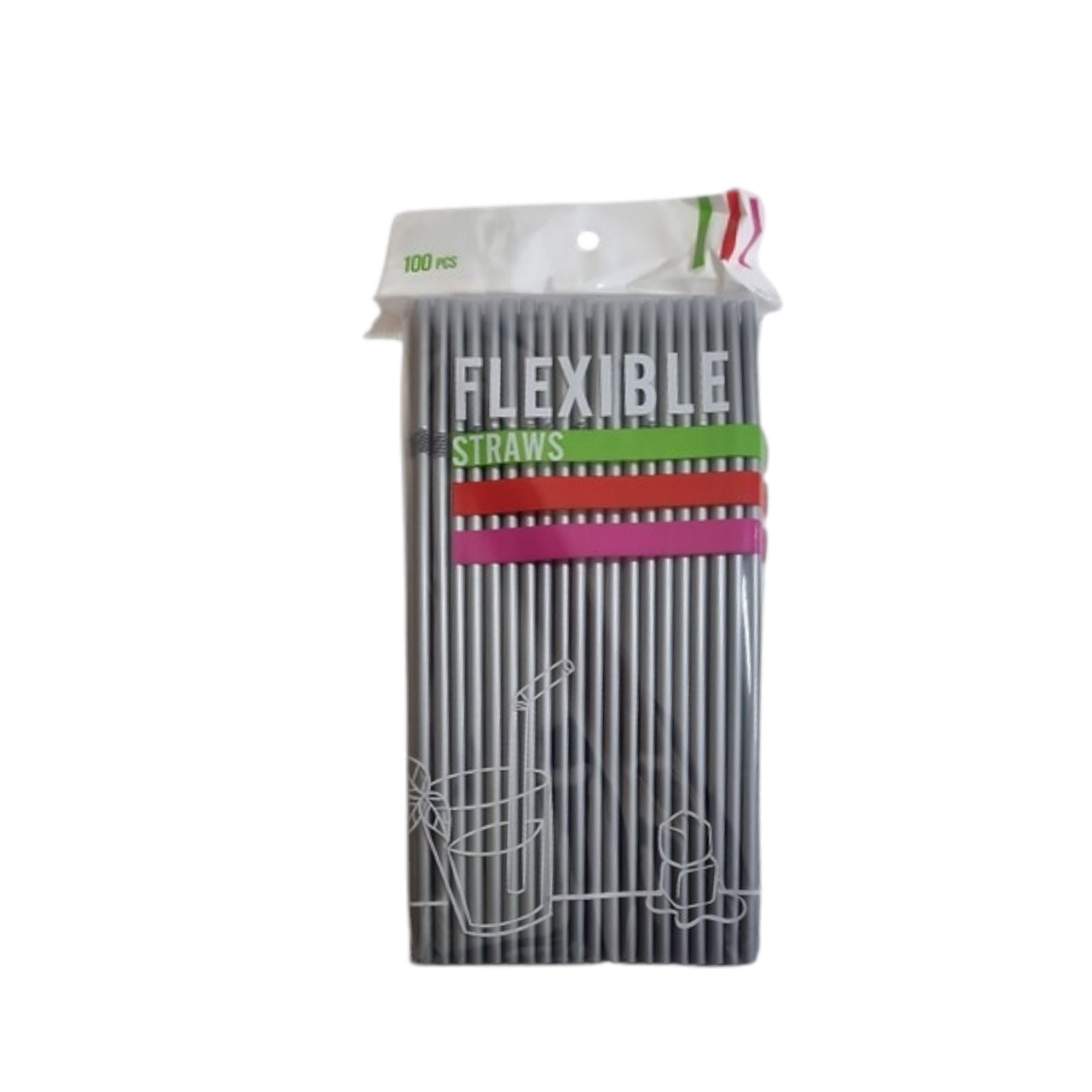 Disposable Flexible Color Straws 100pack