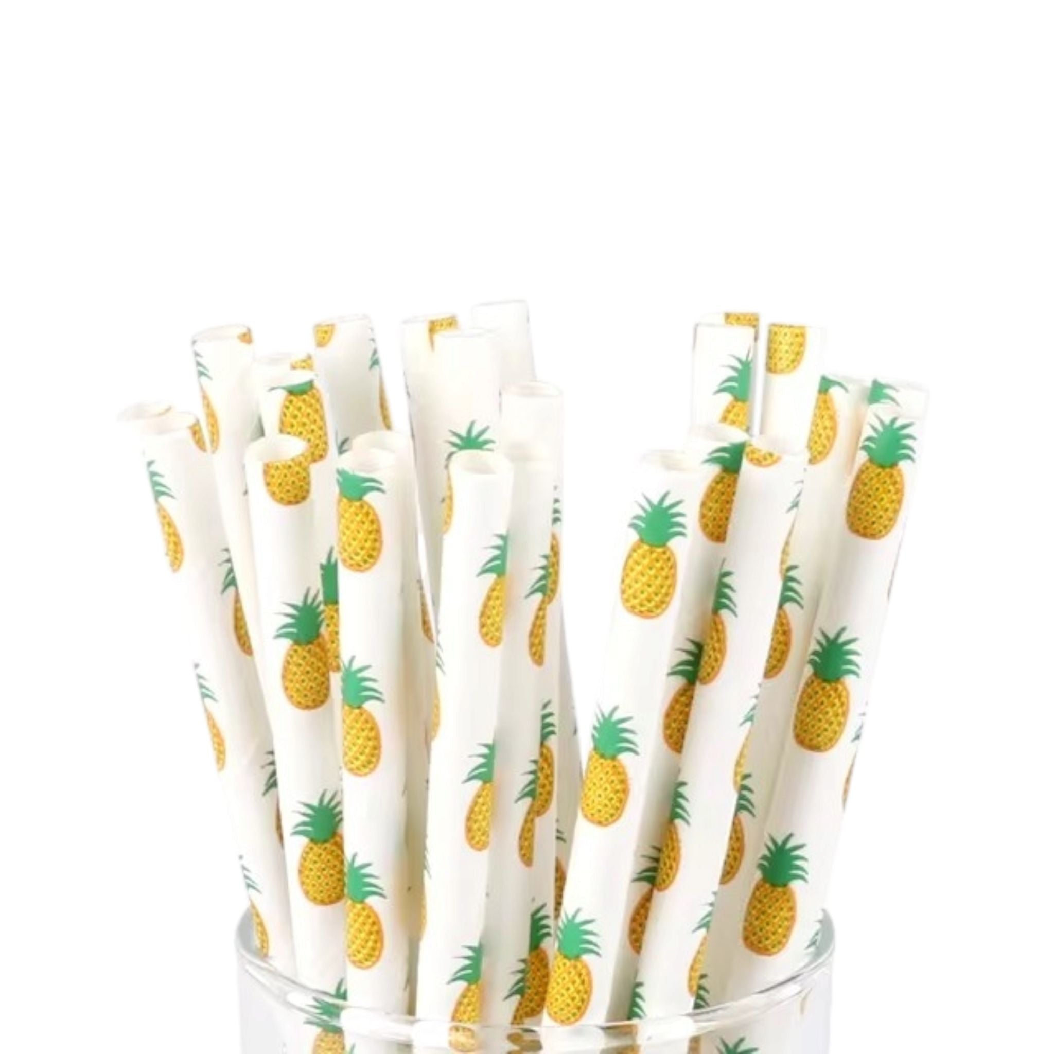 Disposable Paper Straws 6mm Pineapple 25pc