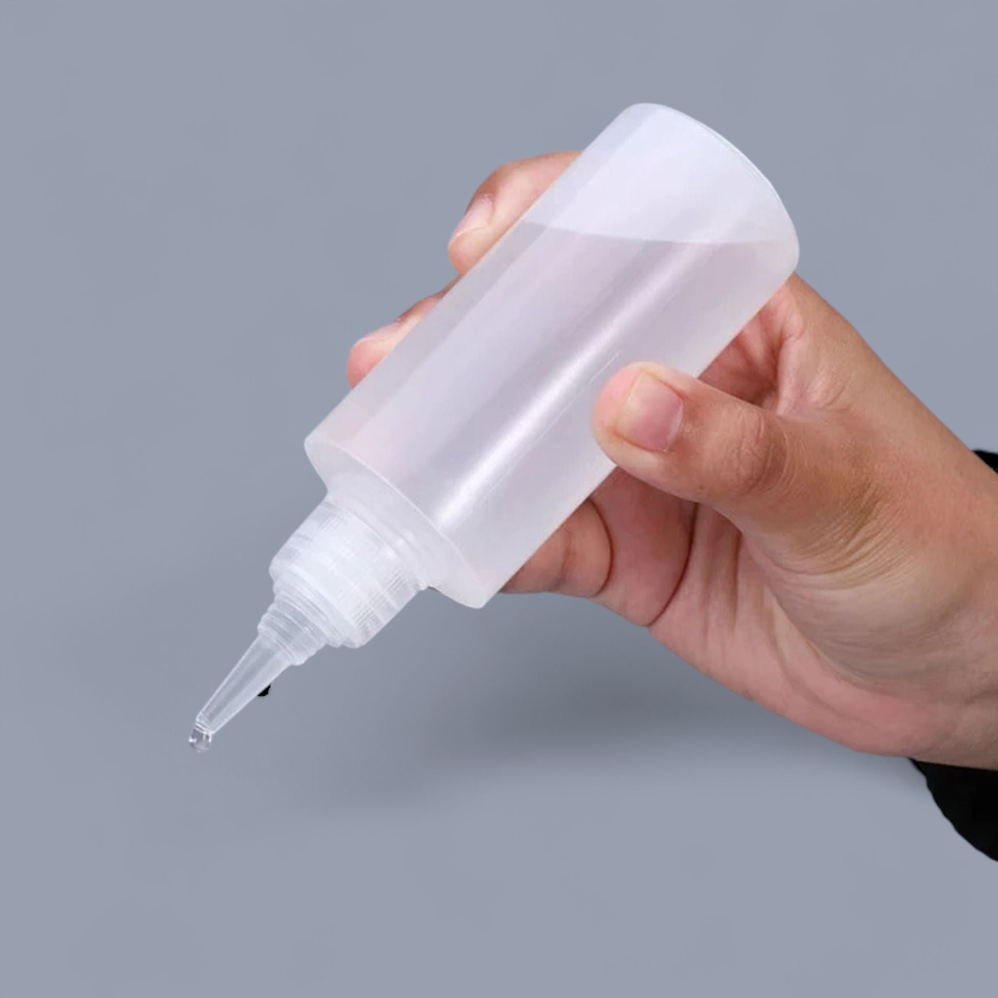 120ml HDPE Plastic Dropper Boston Bottle with White Spout Lid - No Spill Bottle