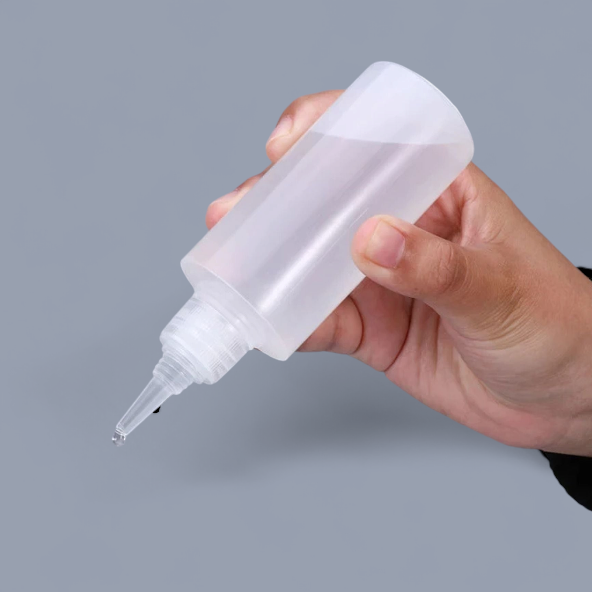 120ml HDPE Plastic Dropper Boston Bottle with White Spout Lid - No Spill Bottle