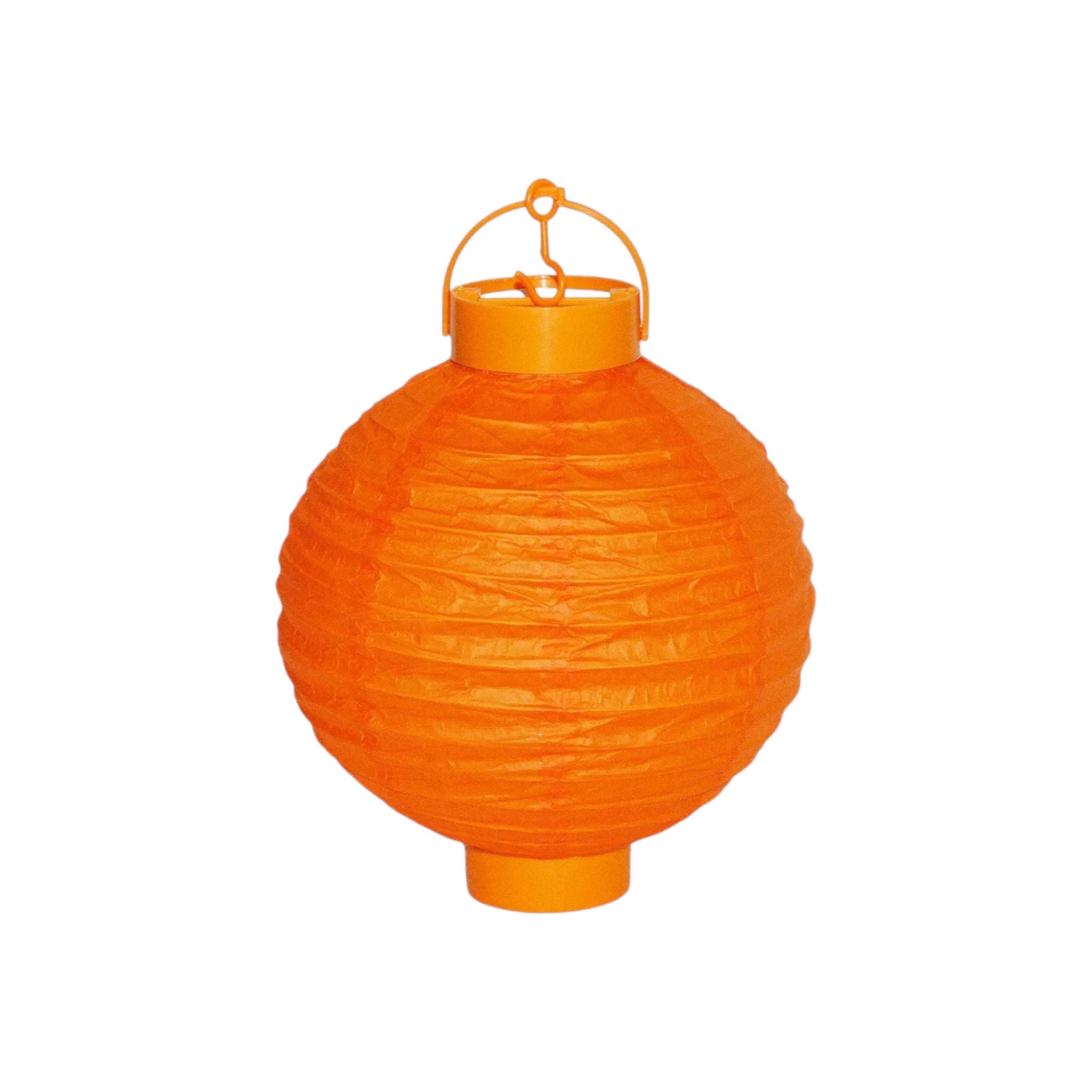 Chinese LED Paper Lantern Round Ribbed