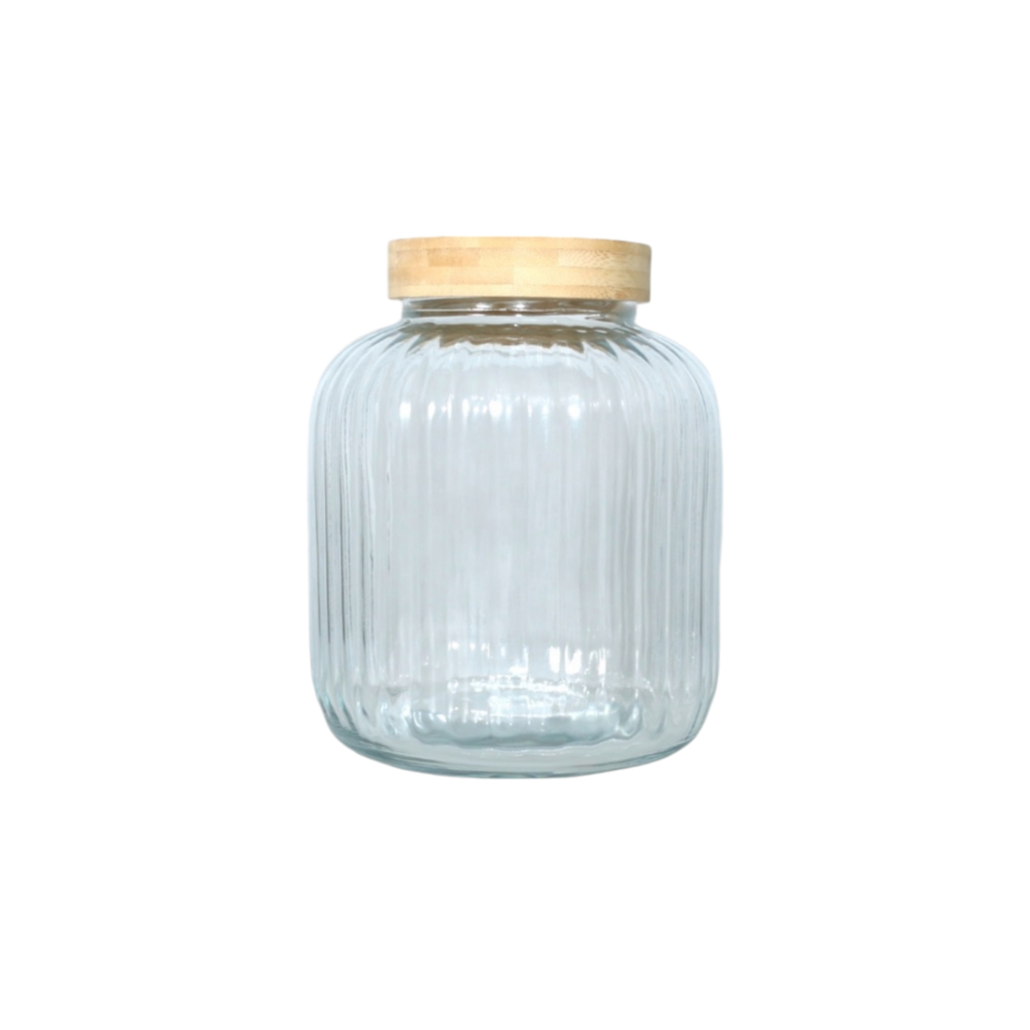 Aqua Glass Canister Jar with Bamboo Lid 3.8L