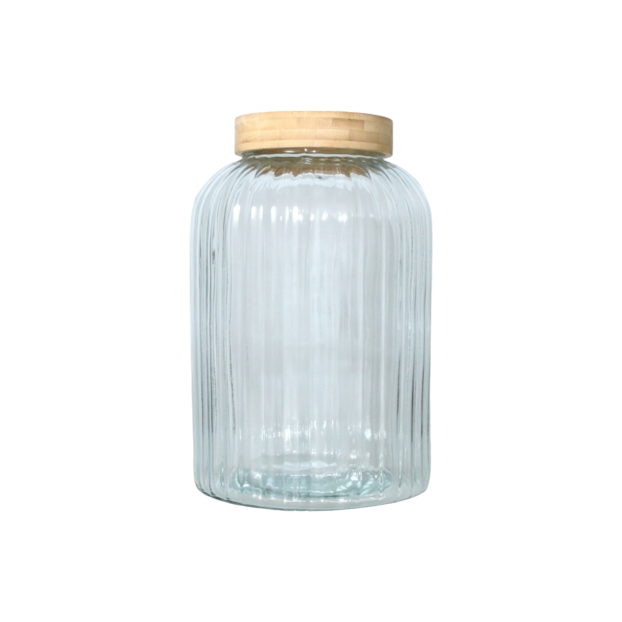 Aqua Glass Canister Jar with Bamboo Lid 5L