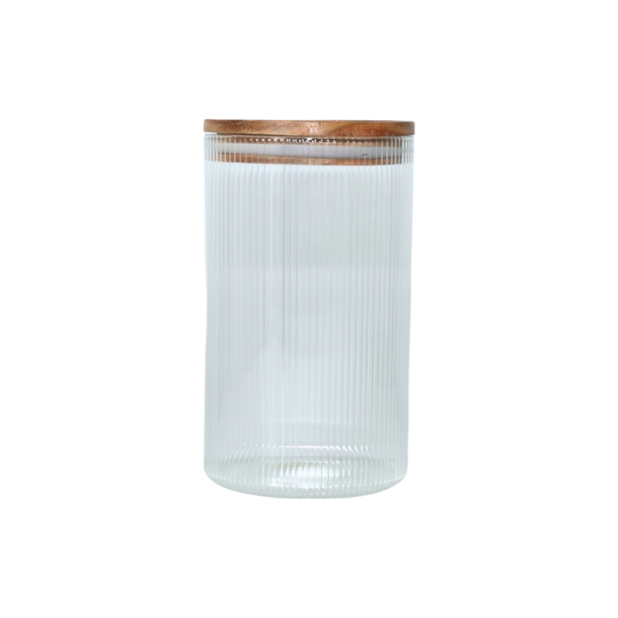 Acacia Glass Canister Jar with Lid 1L