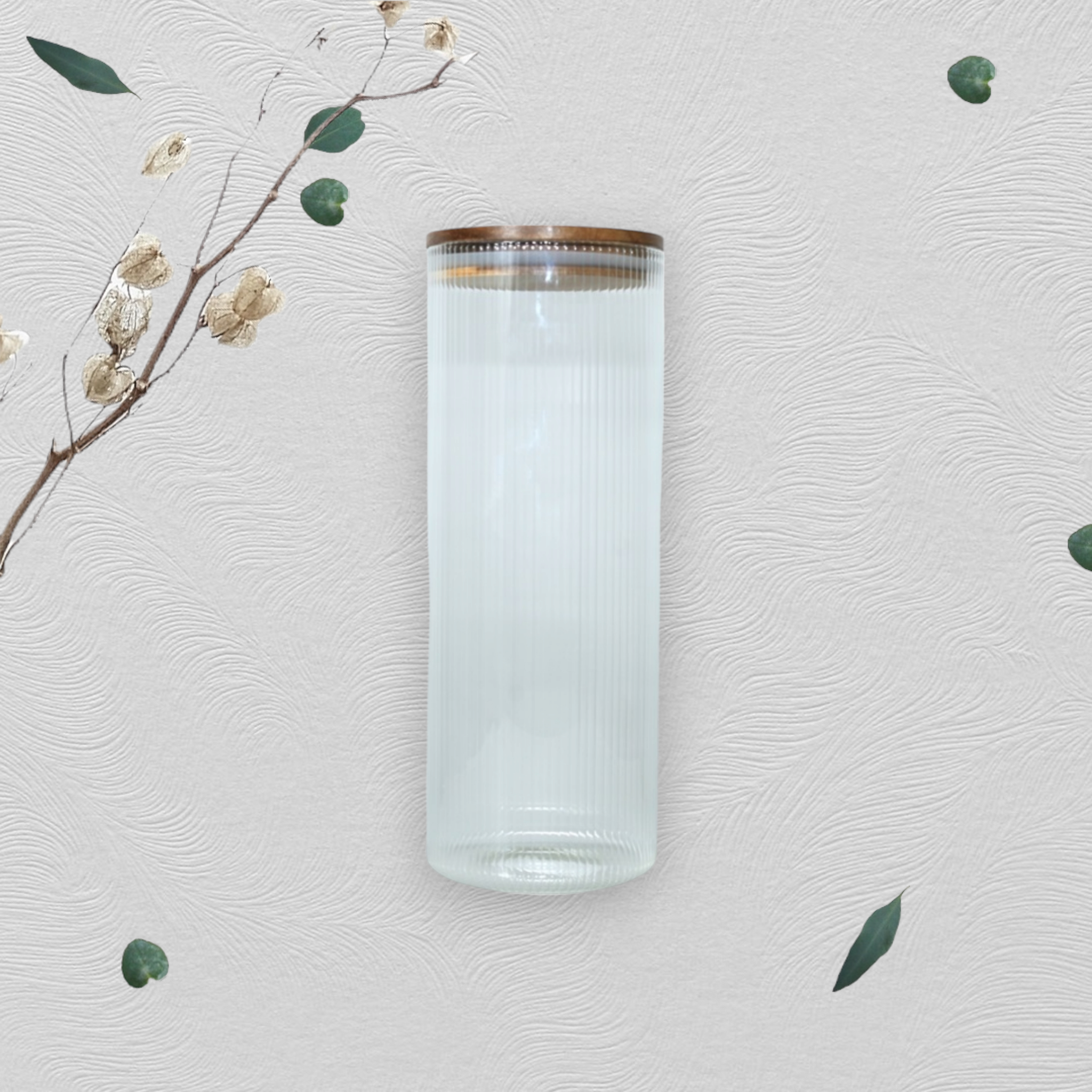 Acacia Glass Canister Jar with Lid 1.8L