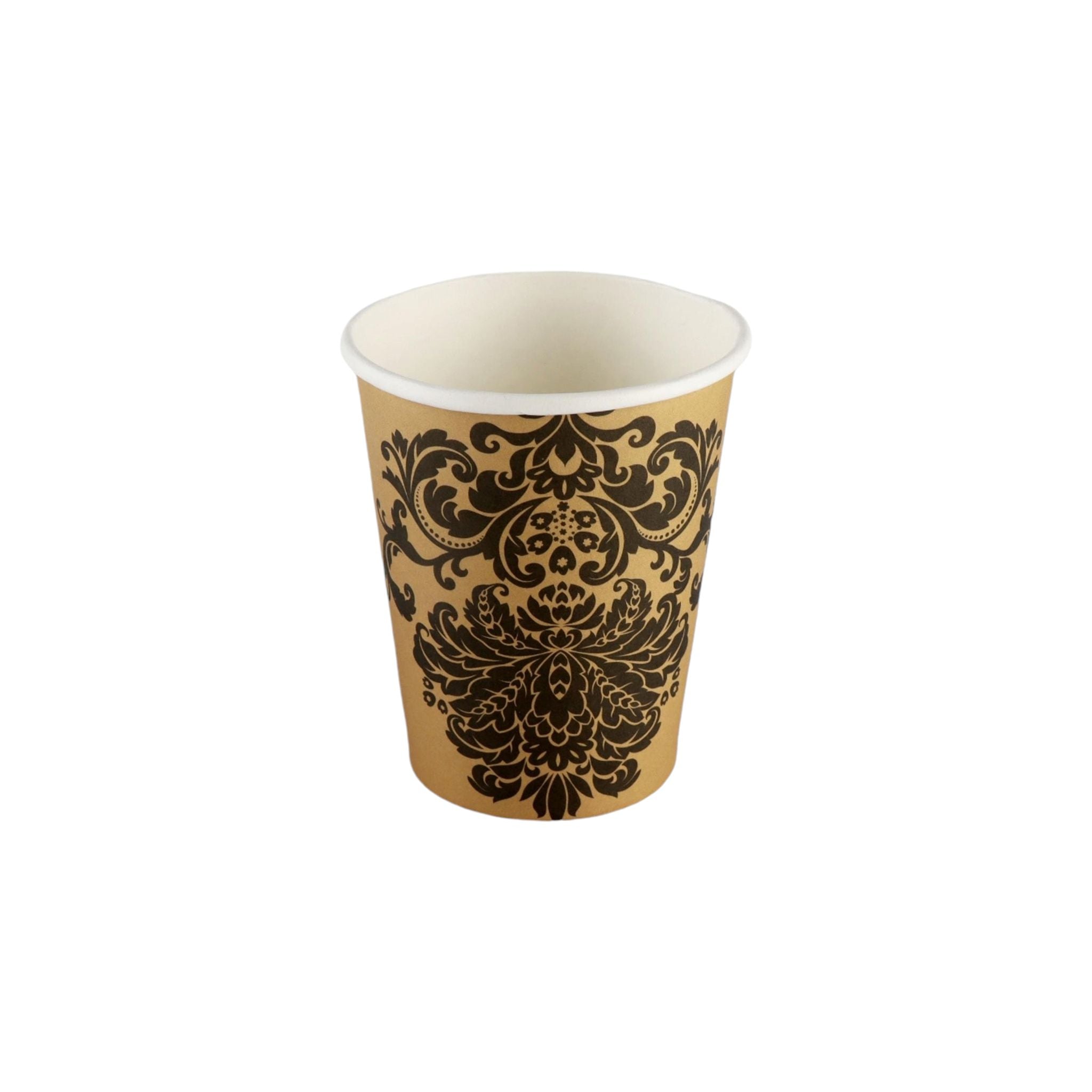 Disposable Party Paper Cups Gold Flower 9oz 10pack