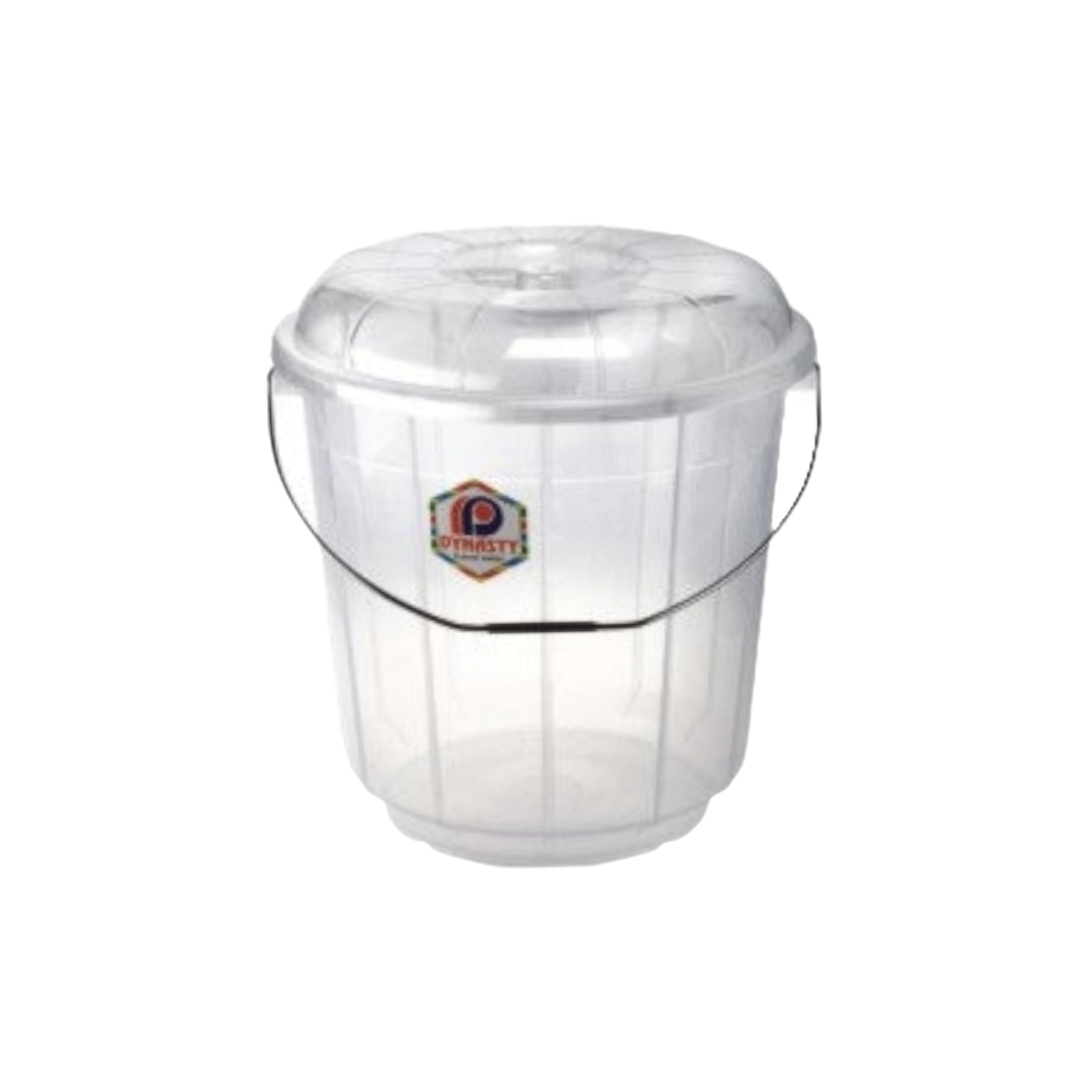 25L Plastic Bucket Clear with Lid 125TWL