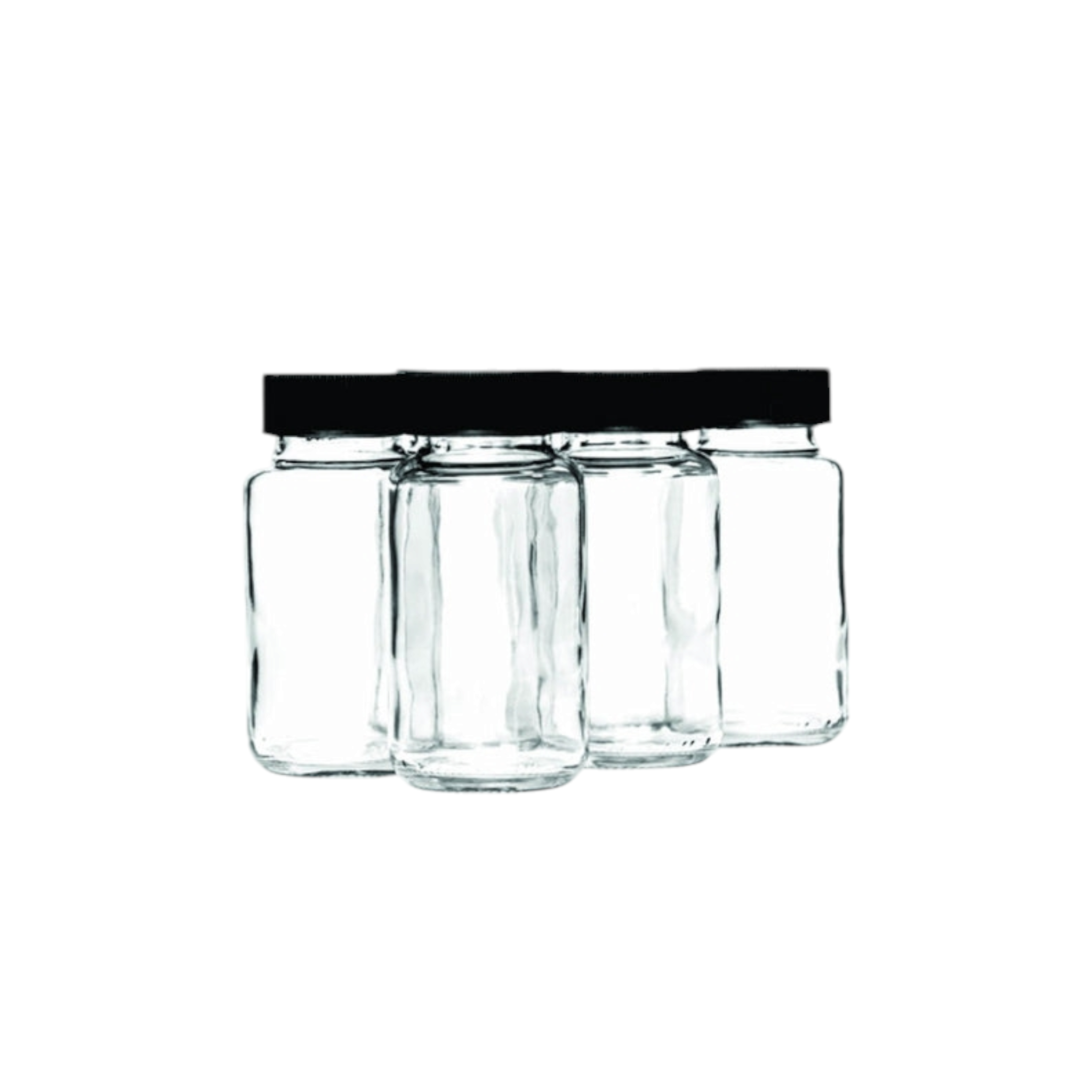 Consol 132ml Mini Glass Jar with Black Lid 6pack 27667