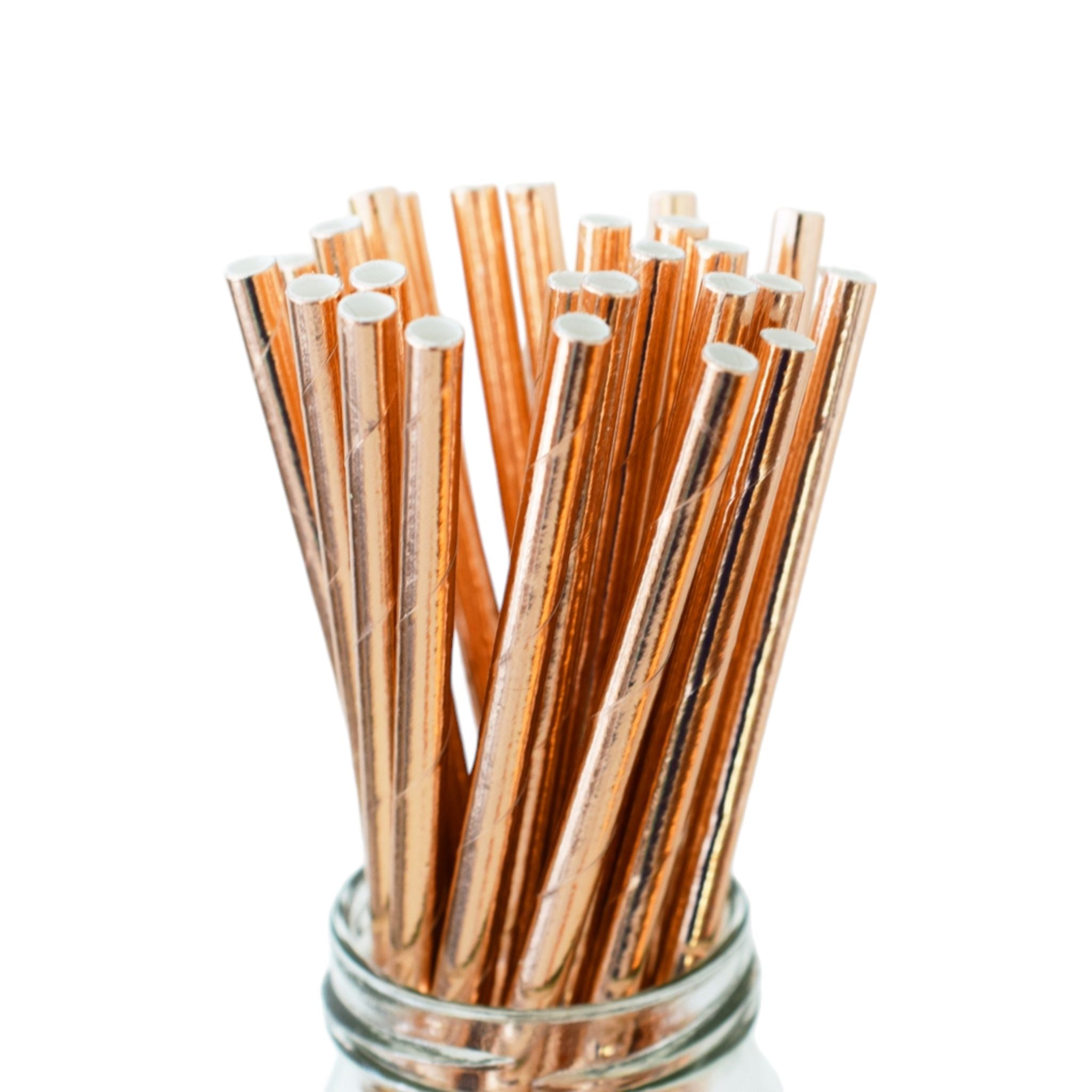 Paper Straws 6mm Rose Gold 25pc