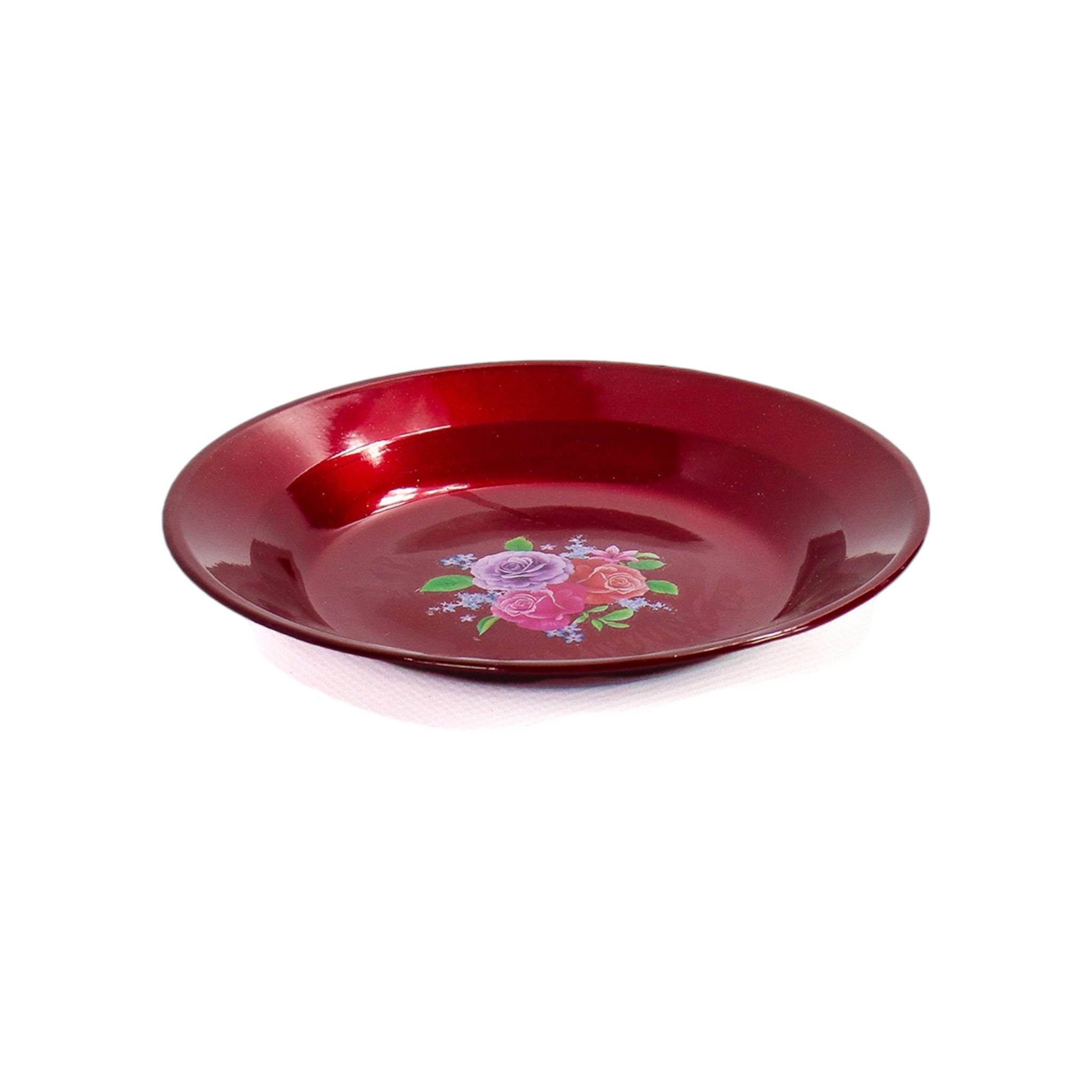 Enamel Soup Plate 22cm Rose Patterned