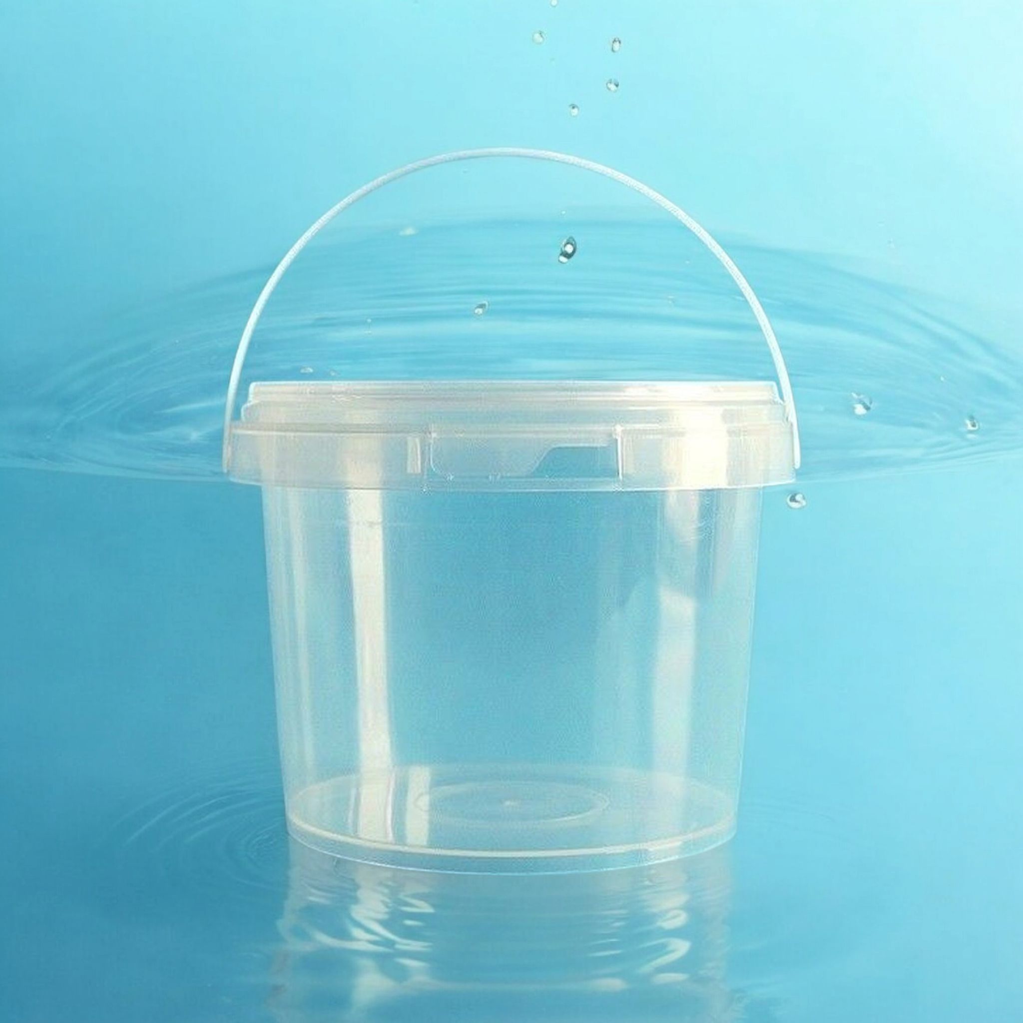 5L Plastic Bucket Clear Transparent with Air Tight Lid