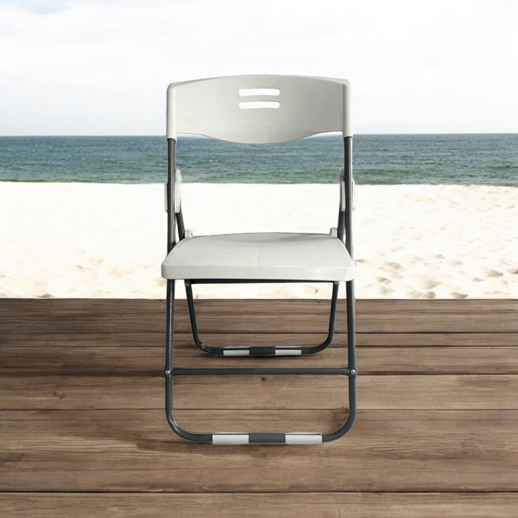 Folding Catering Chair White Light Duty