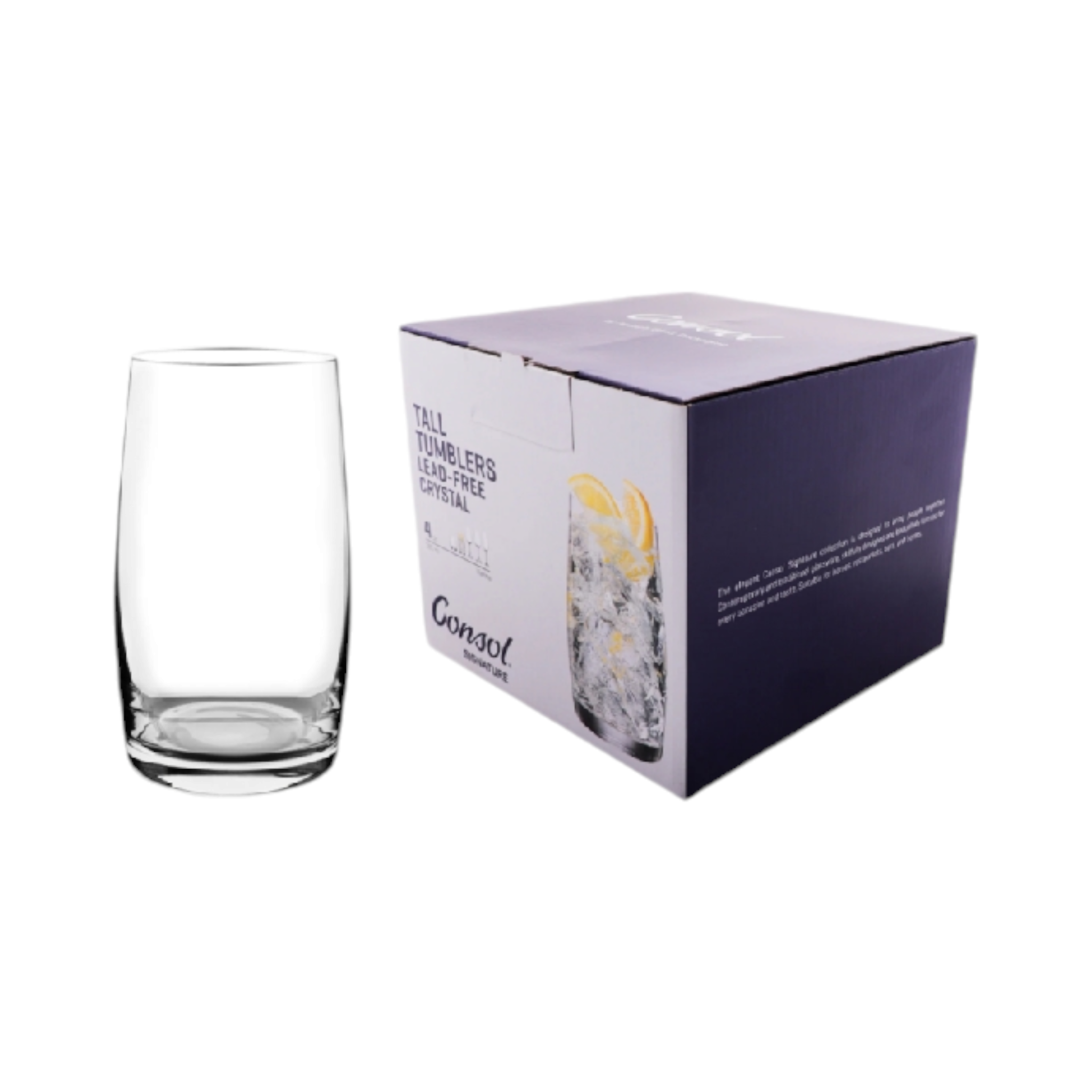 Consol Signature Vienna Tall Glass Tumbler 380ml Steam 4pack