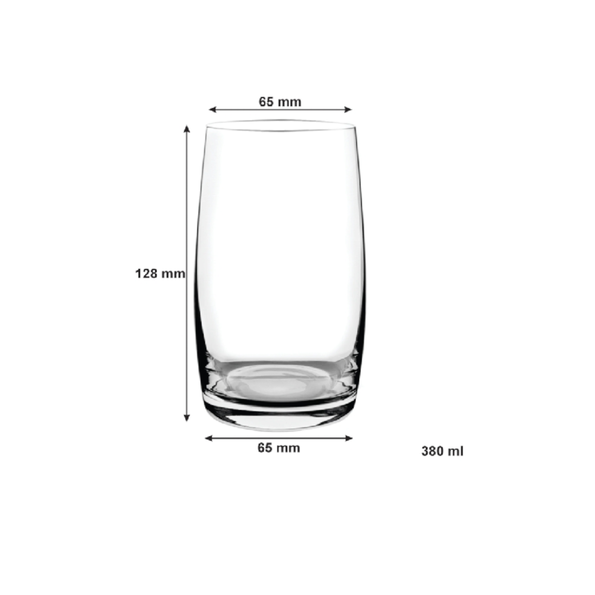 Consol Signature Vienna Tall Glass Tumbler 380ml Steam 4pack