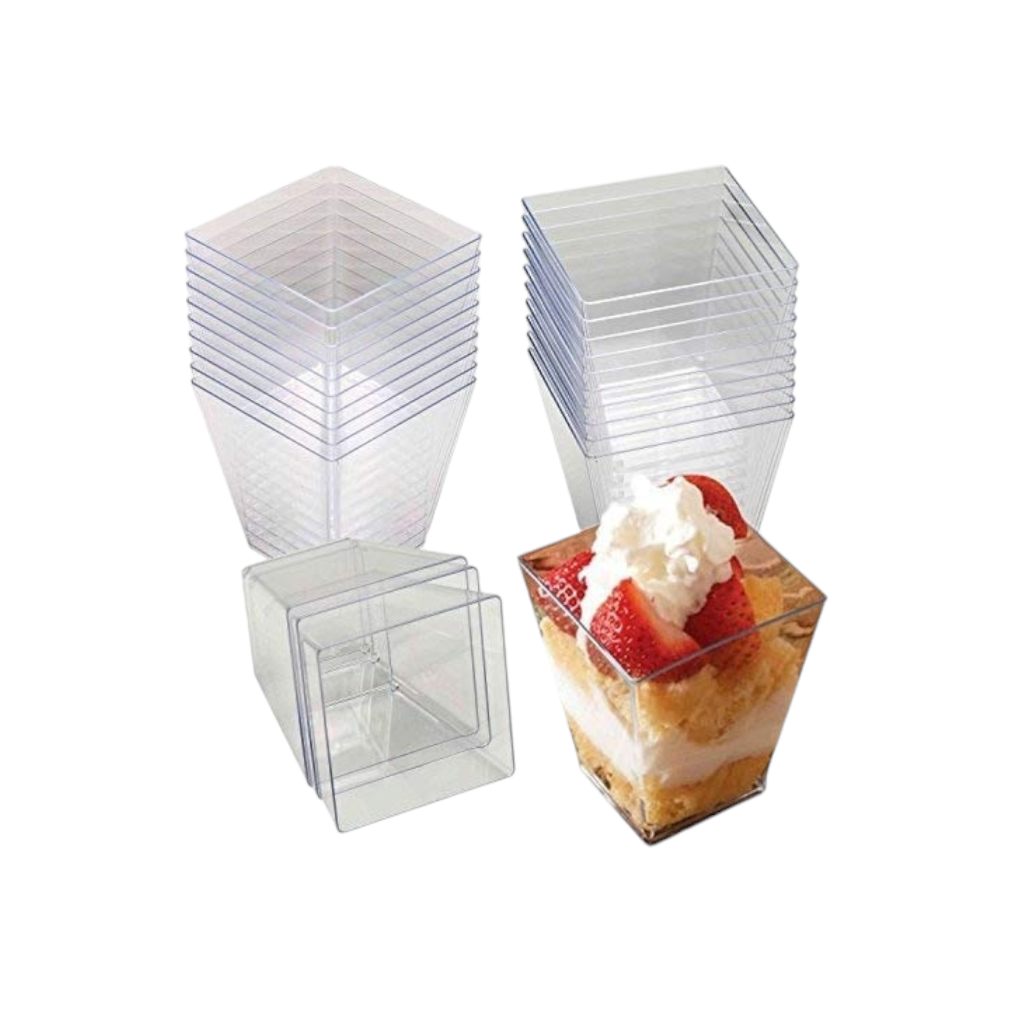 Acrylic Mini Dessert Cup 125ml with Lid 40pack