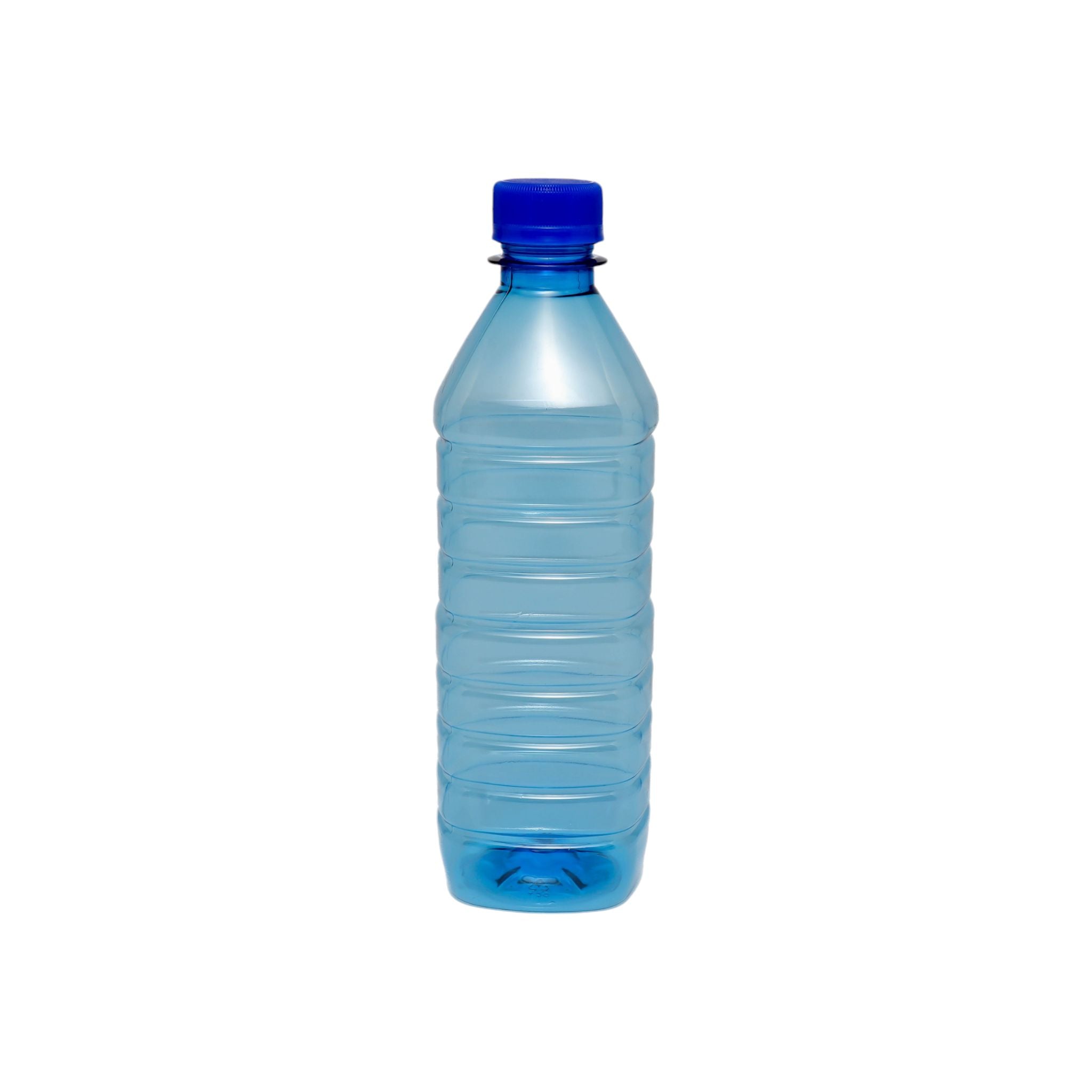 500ml PET Plastic Water Bottle Square Blue - BOT027